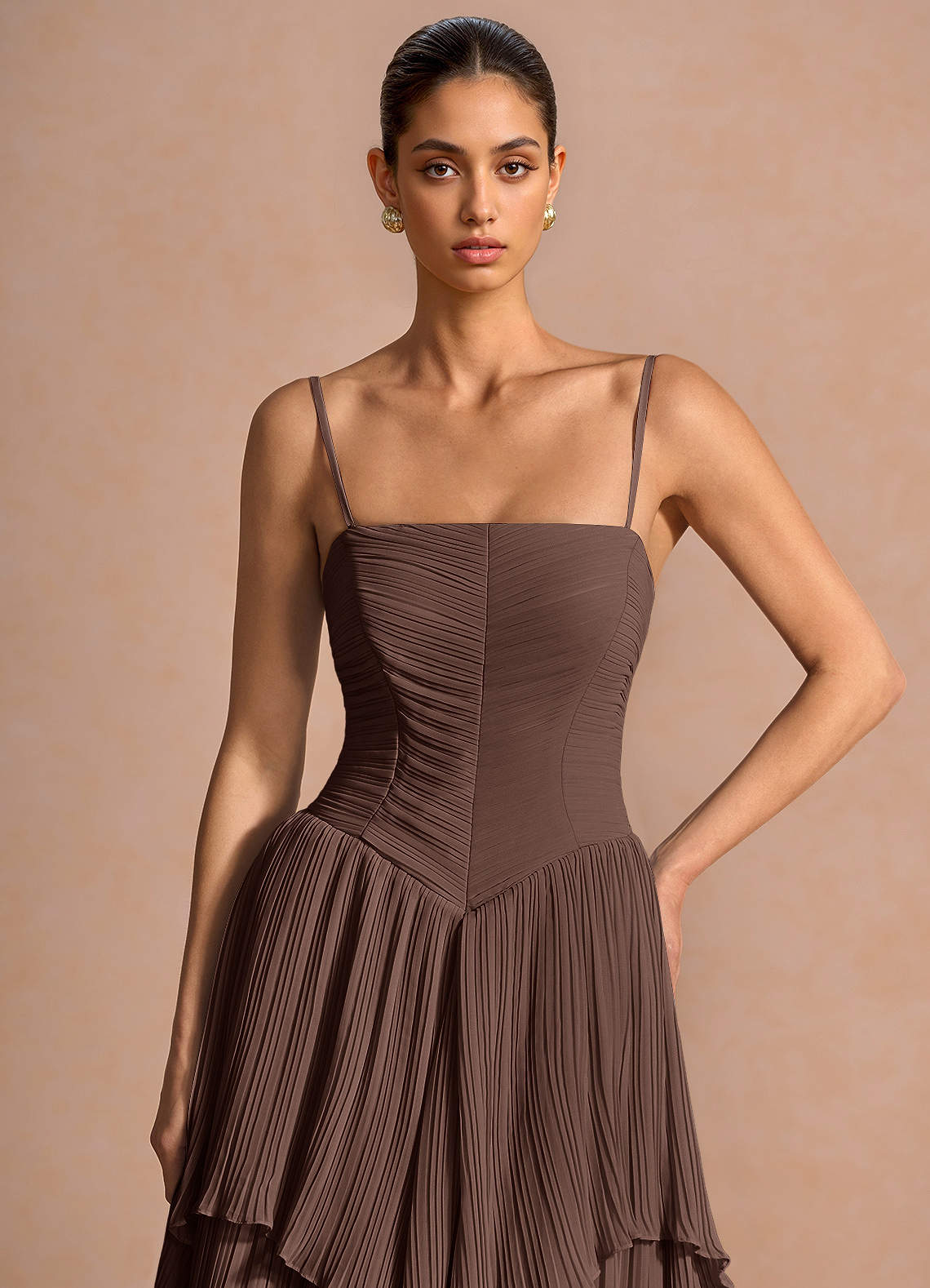 Kerensa Truffle Midi Dress | Azazie