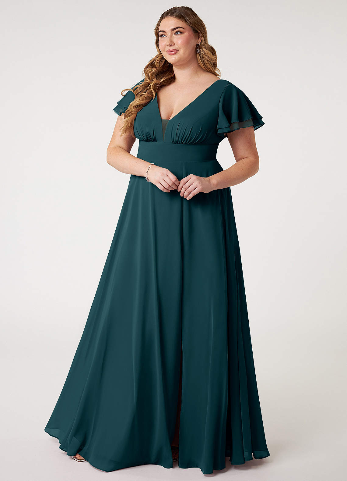 Pink Affordable Plus Size Bridesmaid Dresses Plus Size High Waist Deep Green  Bridesmaid Dress With Ruched