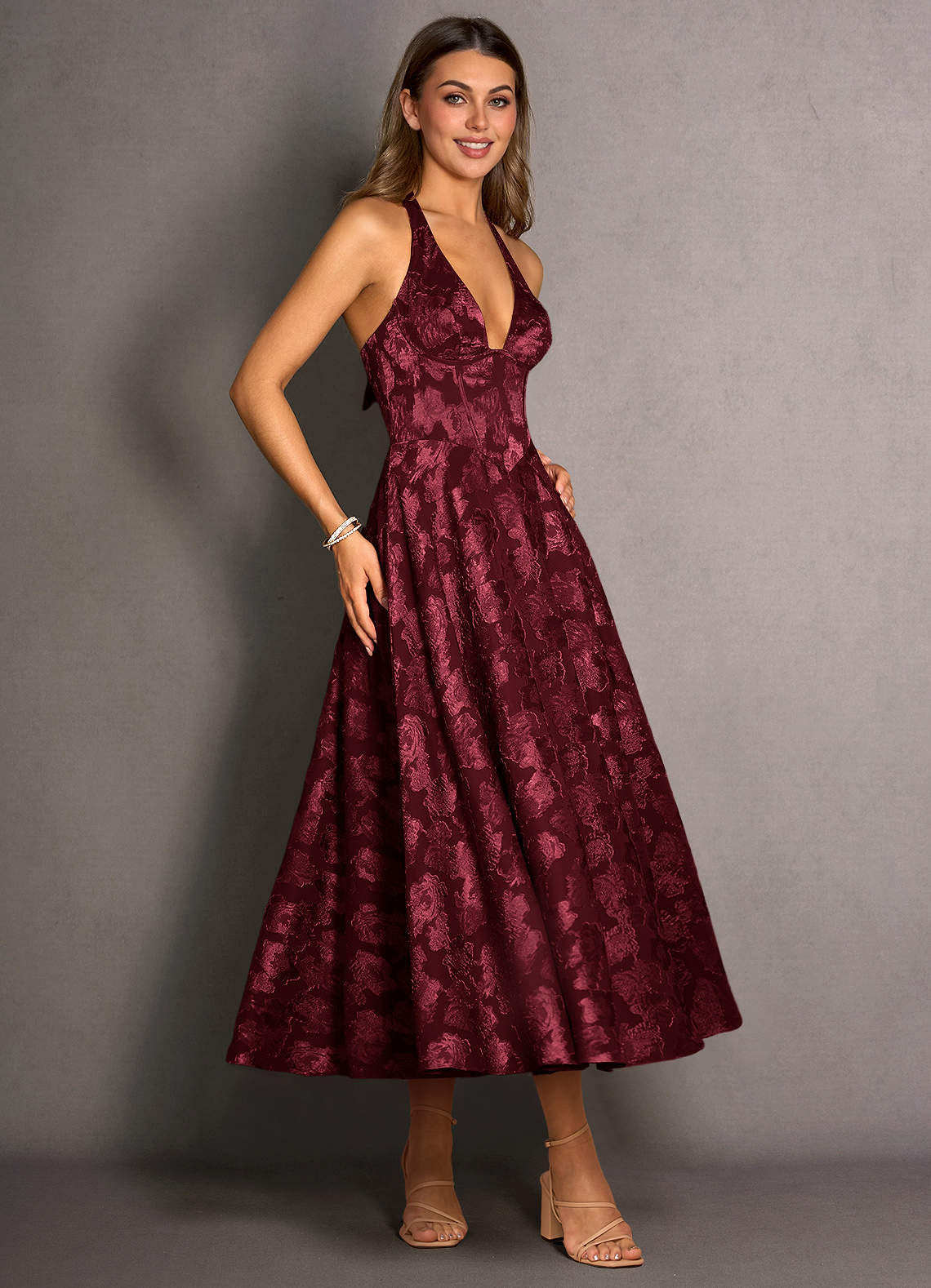 isabeau voluminous fit & flare midi dress Isabeau Voluminous Fit Flare Midi Dress