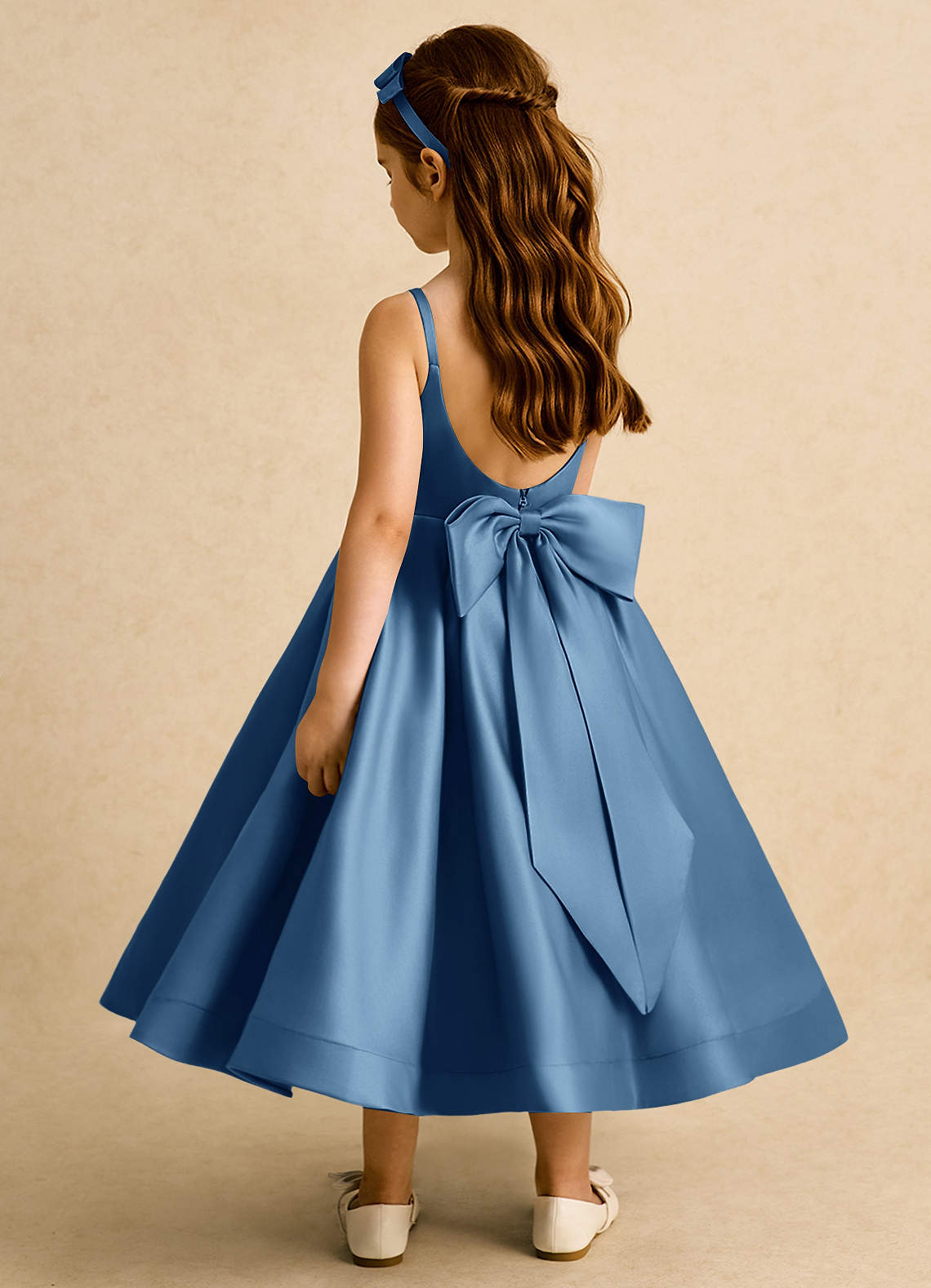 Azazie Babs Twilight Ball-Gown Pleated Matte Satin Dress | Azazie