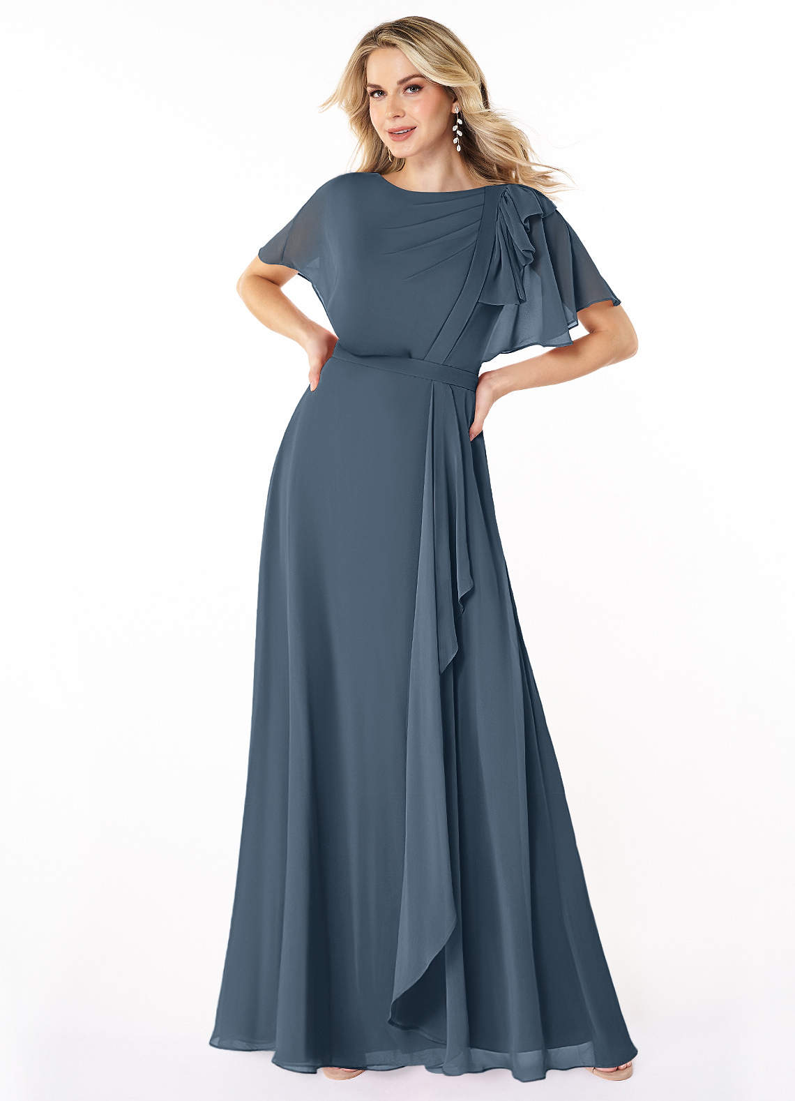 modest gray bridesmaid dresses Grey Pregnant Lace Top Modest Illusion Neck Maxi Bridesmaid Dresses