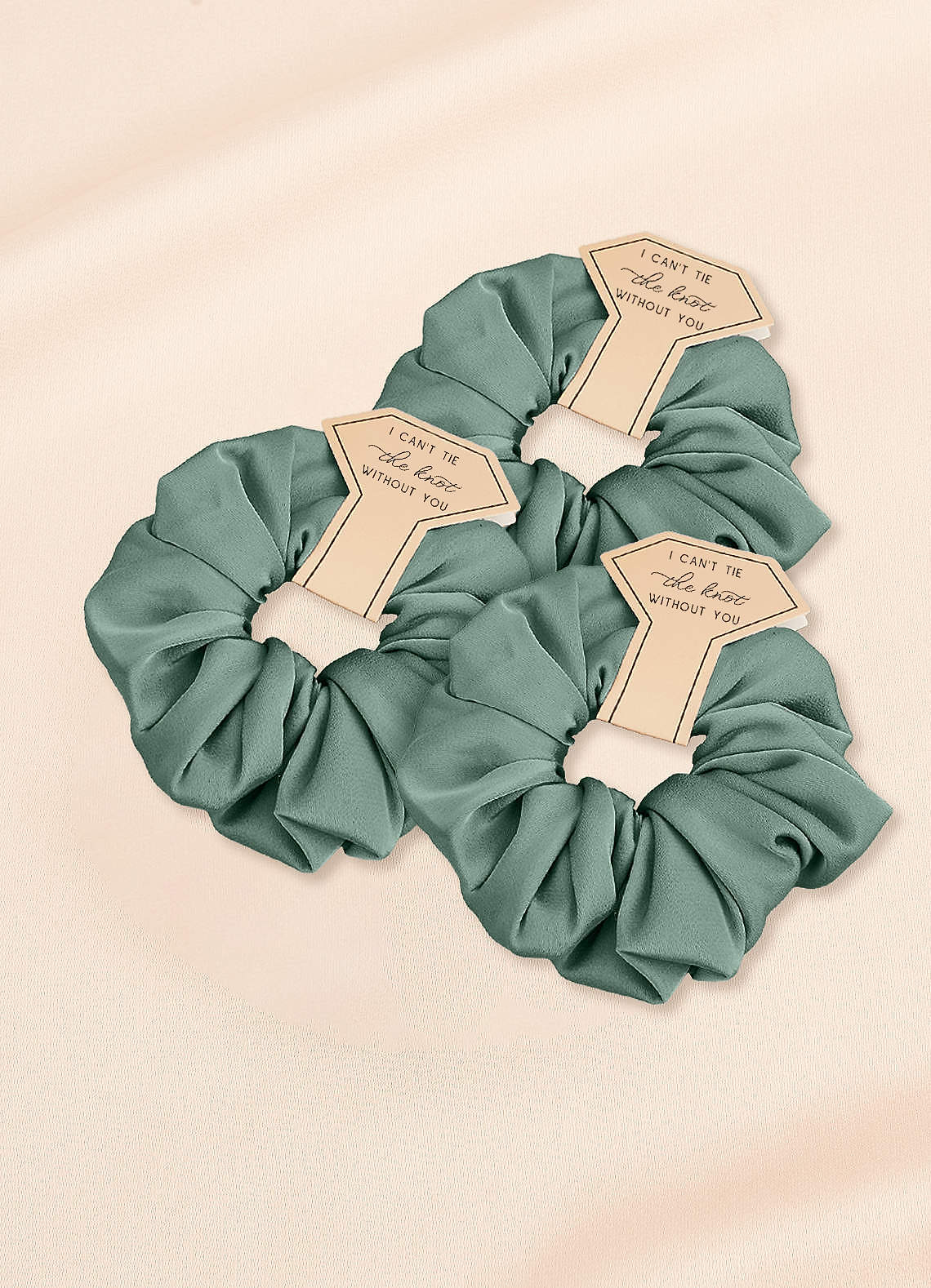 front Bridesmaid Stretch Satin Over Size Scrunchies