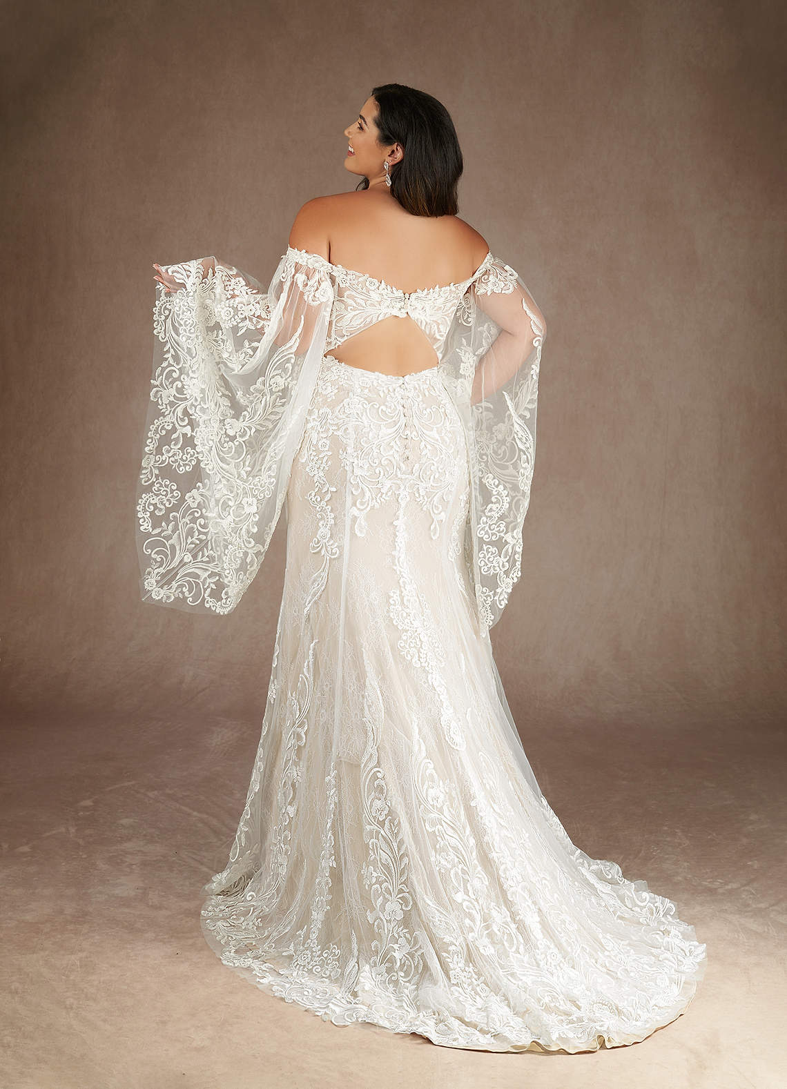 Azazie Memphis Vestidos de noiva Vestido Diamante Branco Champanhe de Renda de sereia com Lantejoulas image7