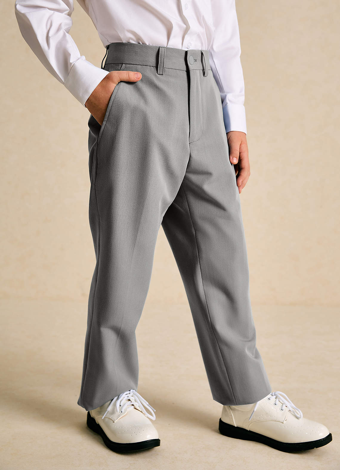 front Oliver Boys Grey 5-Piece Suit
