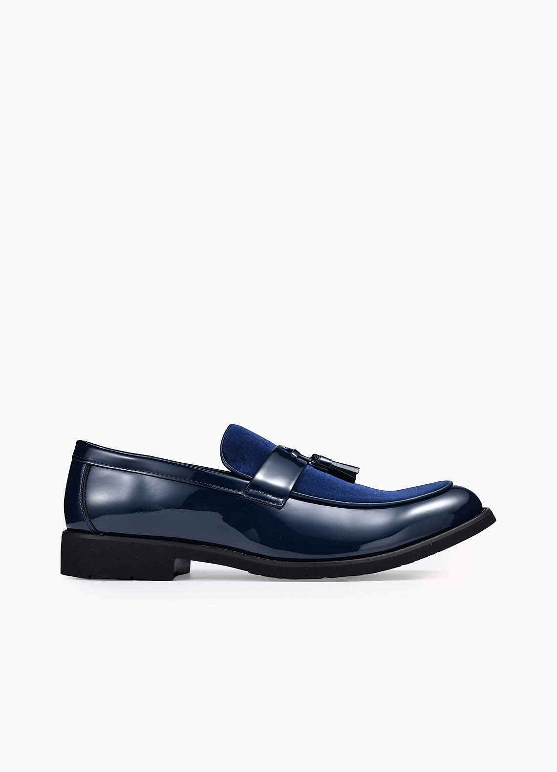 front Heren loafers met kwastjes van leer en fluweel