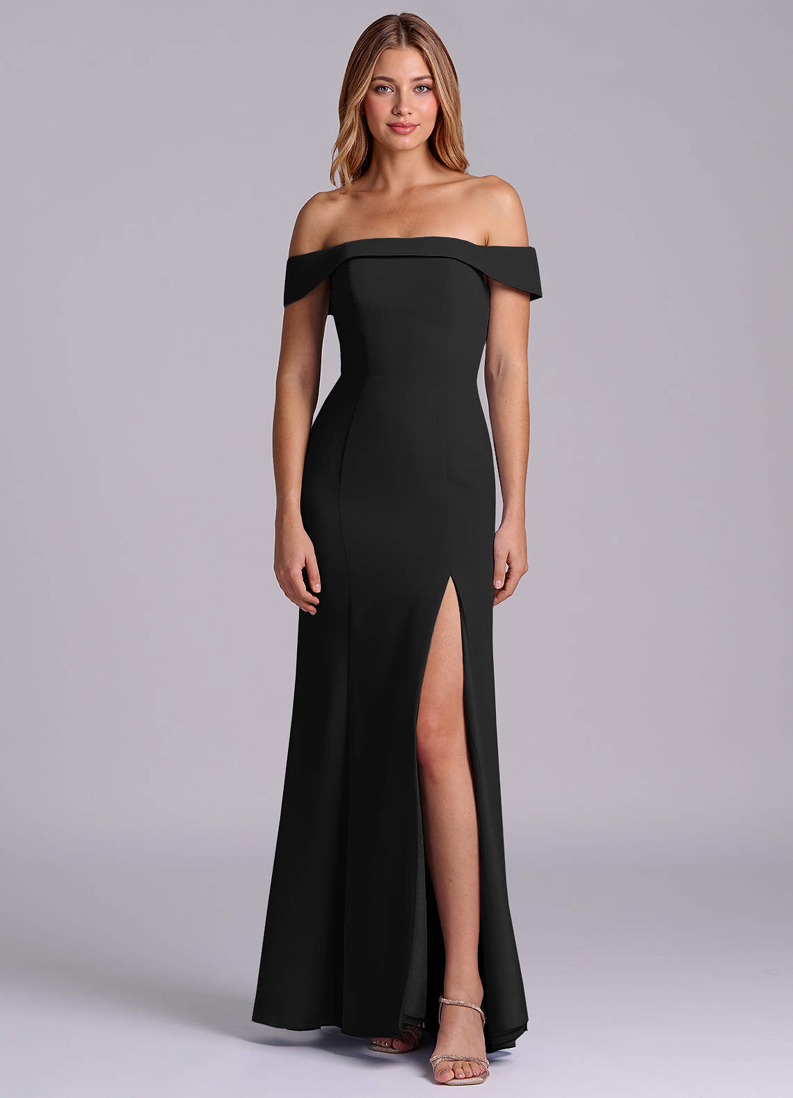 elegant black off shoulder dress Corrine Elegant Off the Shoulder Bodycon Dress Black main image 0