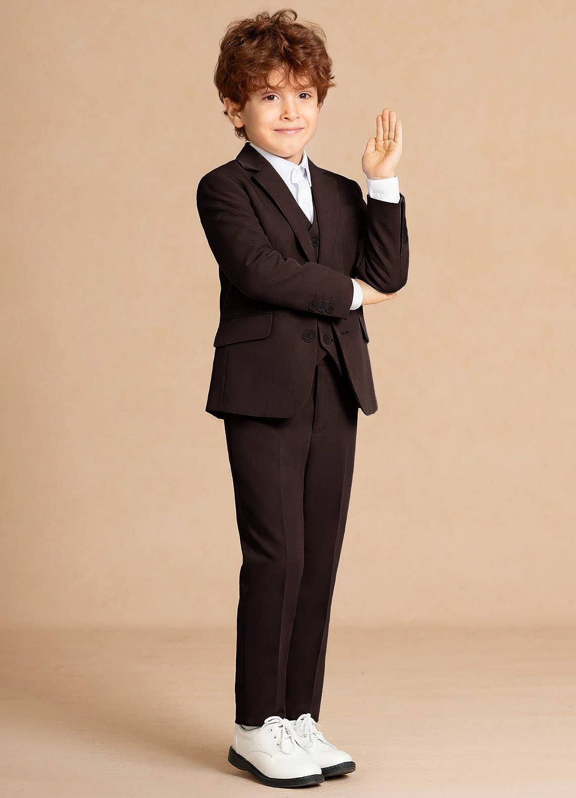 front Finn Ganache Boy 3-Piece Suit