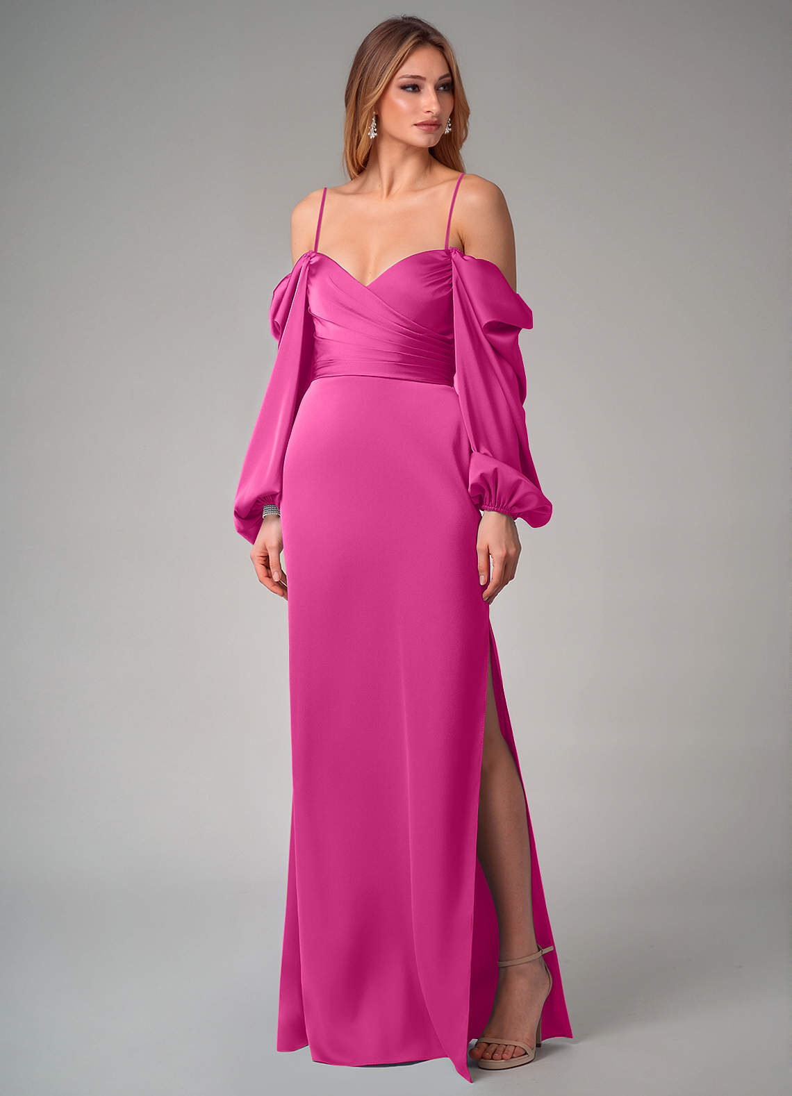 Fuchsia Satin Bridesmaid Dress Mismatched Fuchsia Satin Mermaid Long Bridesmaid Dresses MRB0009 Fuchsia Satin Bridesmaid Dress Mismatched Fuchsia Satin Mermaid Long Bridesmaid Dresses MRB0009