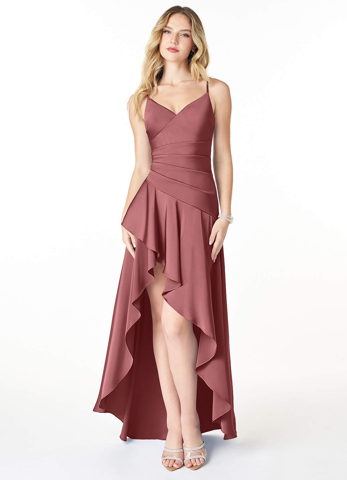Trendsetting Pink Satin Asymmetrical Dress Trendsetting Pink Satin Asymmetrical Dress