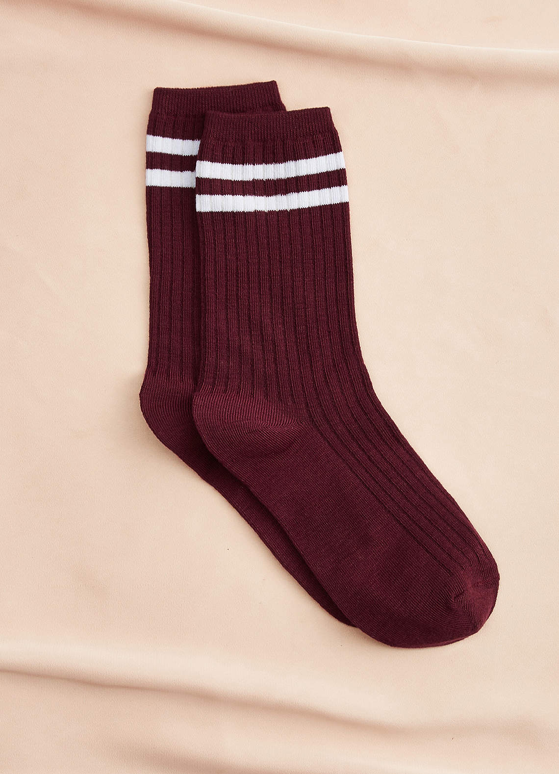 front Double Stripe Crew Socks