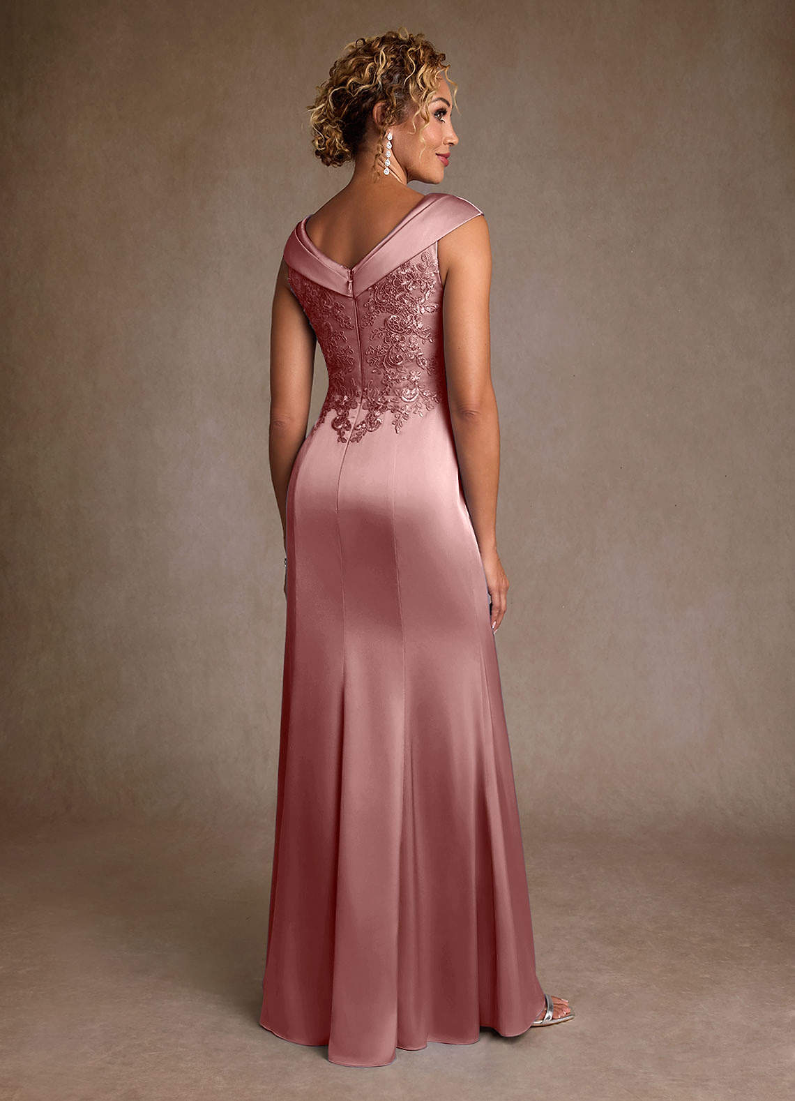 Azazie Santa Monica Dusty Rose A-Line Lace Dress | Azazie