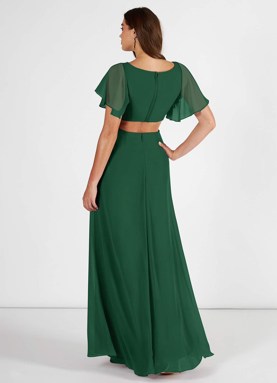 Azazie Imogen Bridesmaid Dresses A-Line Ruched Chiffon Floor-Length Dress image1