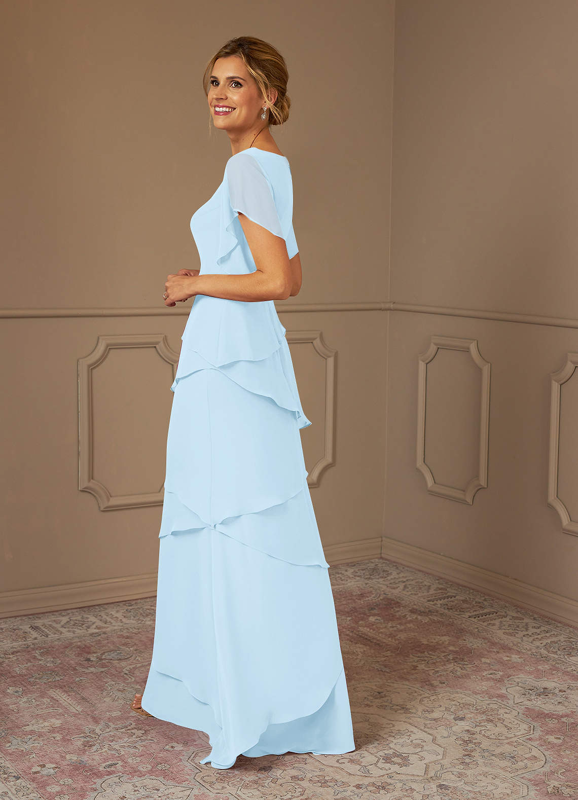 Azazie A-Line/Princess V-Neck Floor-Length Chiffon Mother of The Bride or Groom Dresses