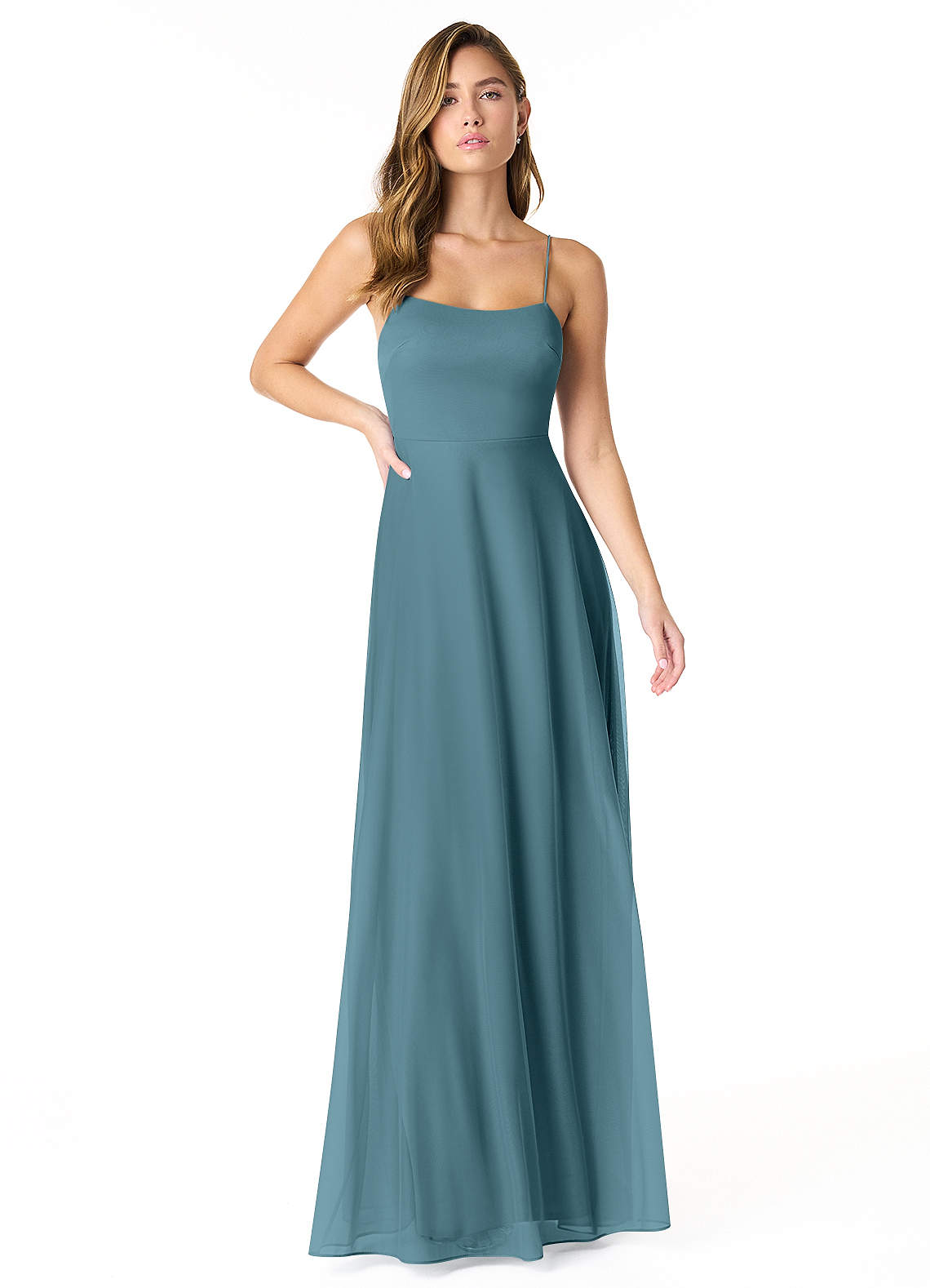 Azazie Rae Bridesmaid Dresses Bermuda A-Line Bow Mesh Dress image1