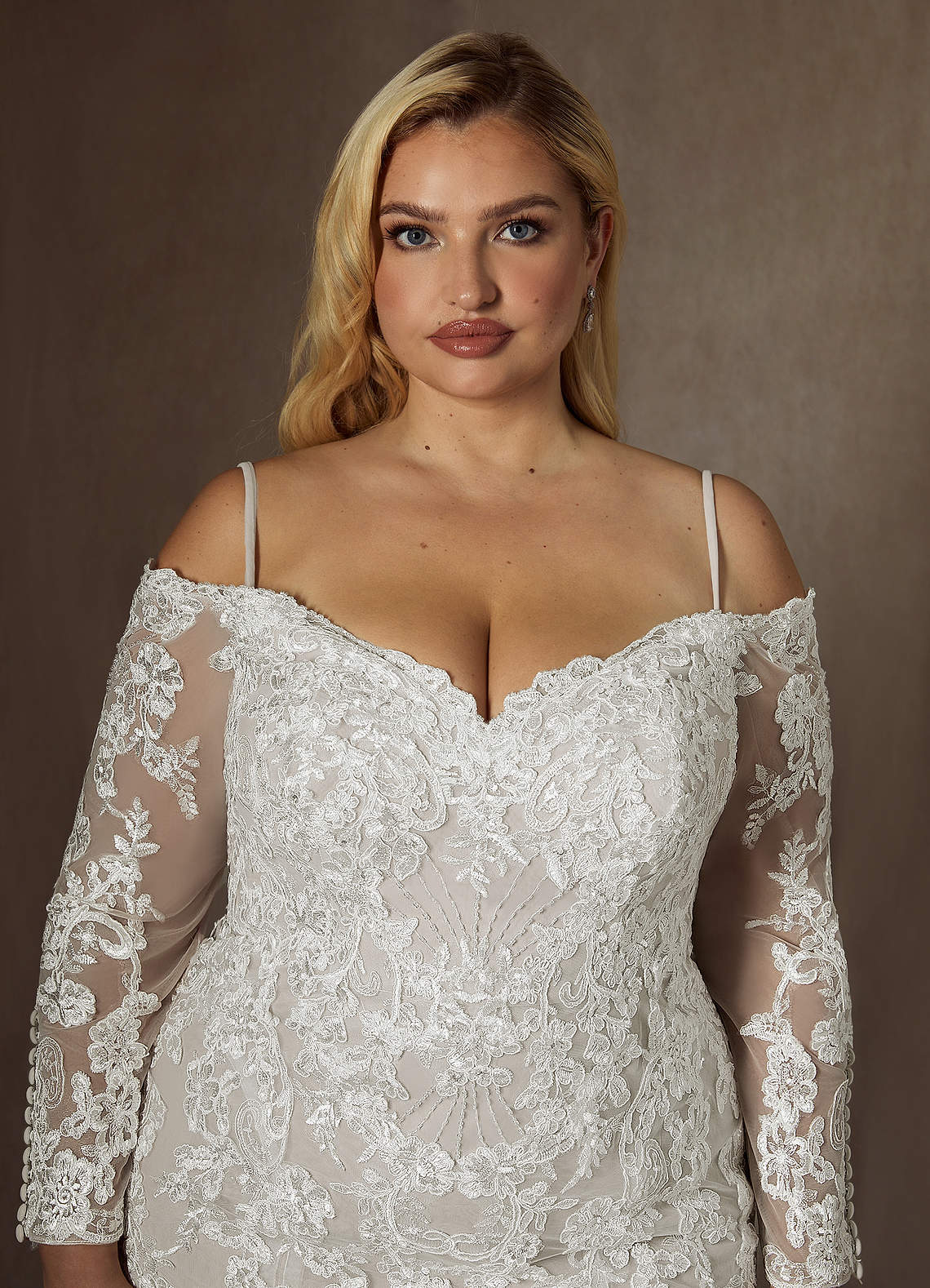 Azazie Empiria Wedding Dresses Diamond White Mermaid Sequins Tulle Dress image11