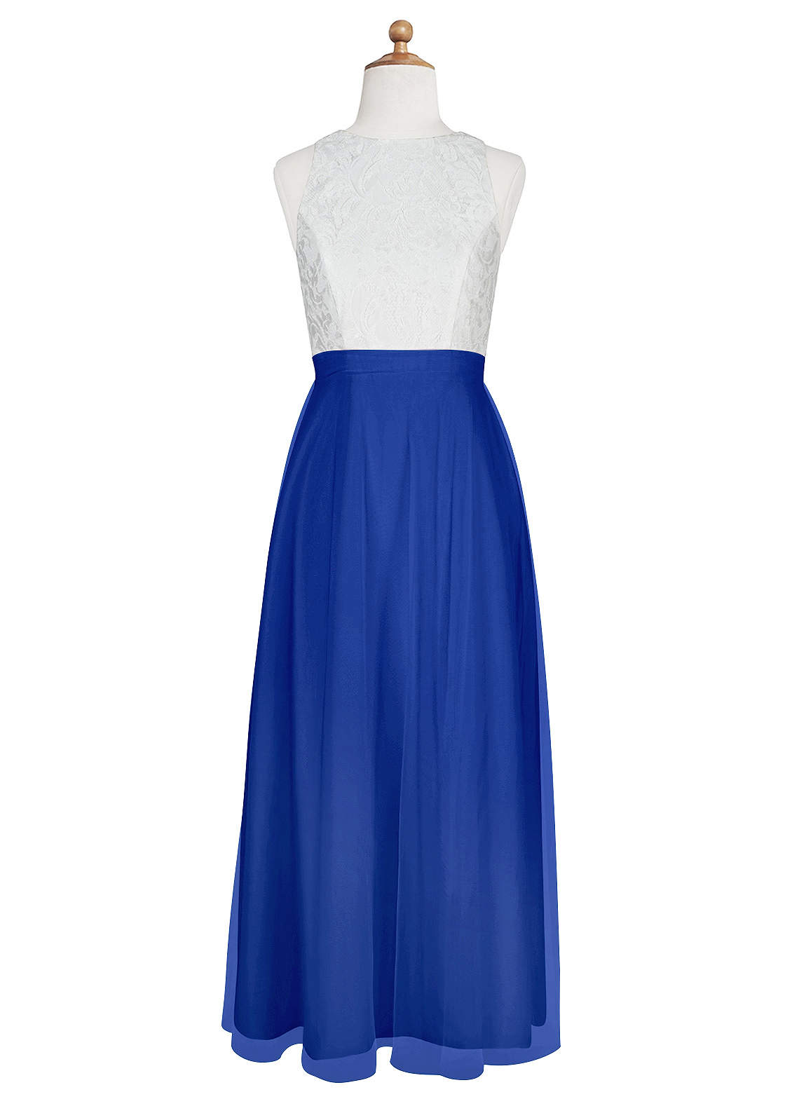 dress white top blue bottom Navy Quilted Top Pleated Bottom Dress  SSYS