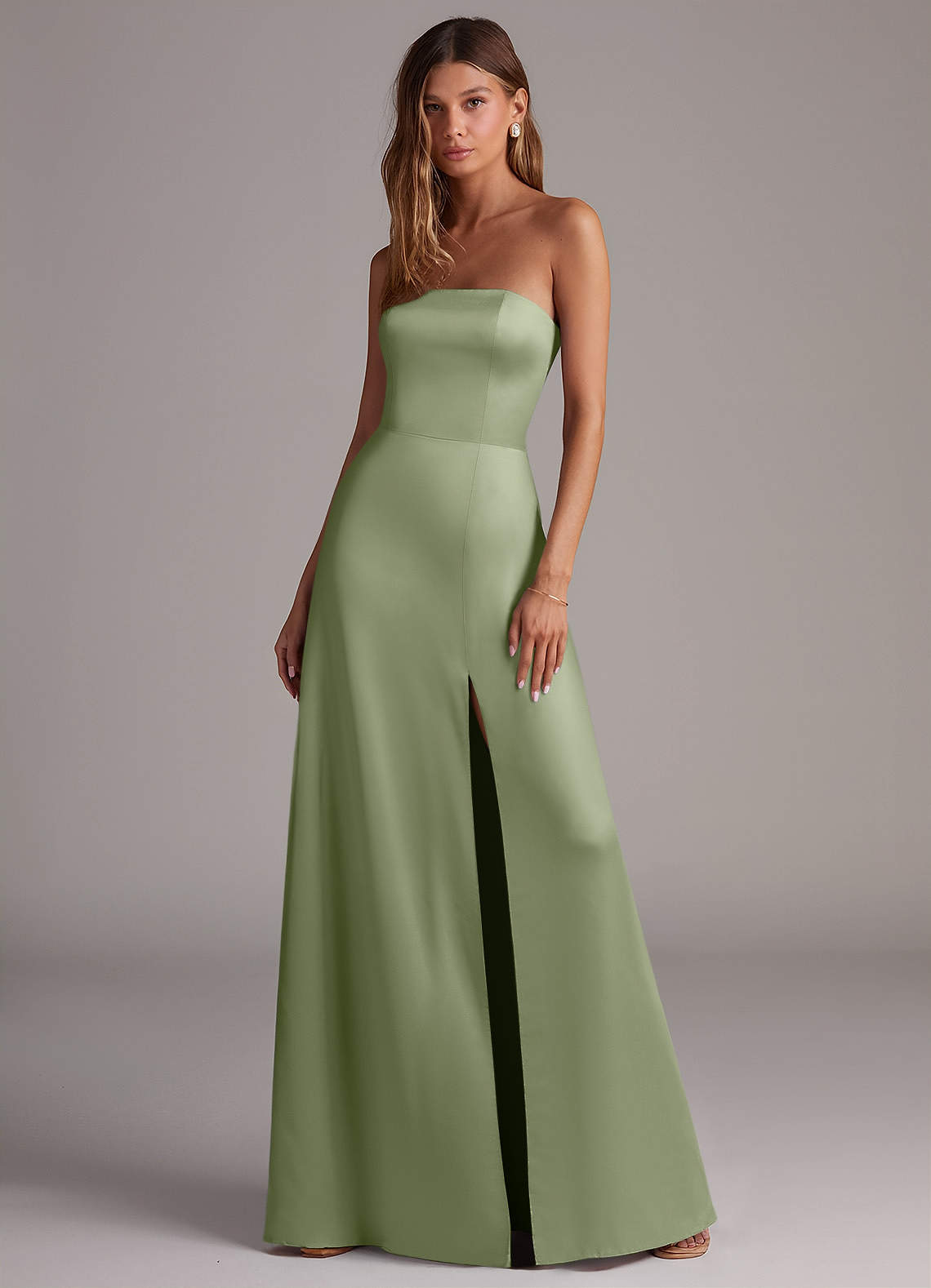 pistachio green bridesmaid dresses Whispering Willow One-Shoulder Gown Sweetheart Neckline Sweetheart Chiffon A-Line Bridesmaid Dress