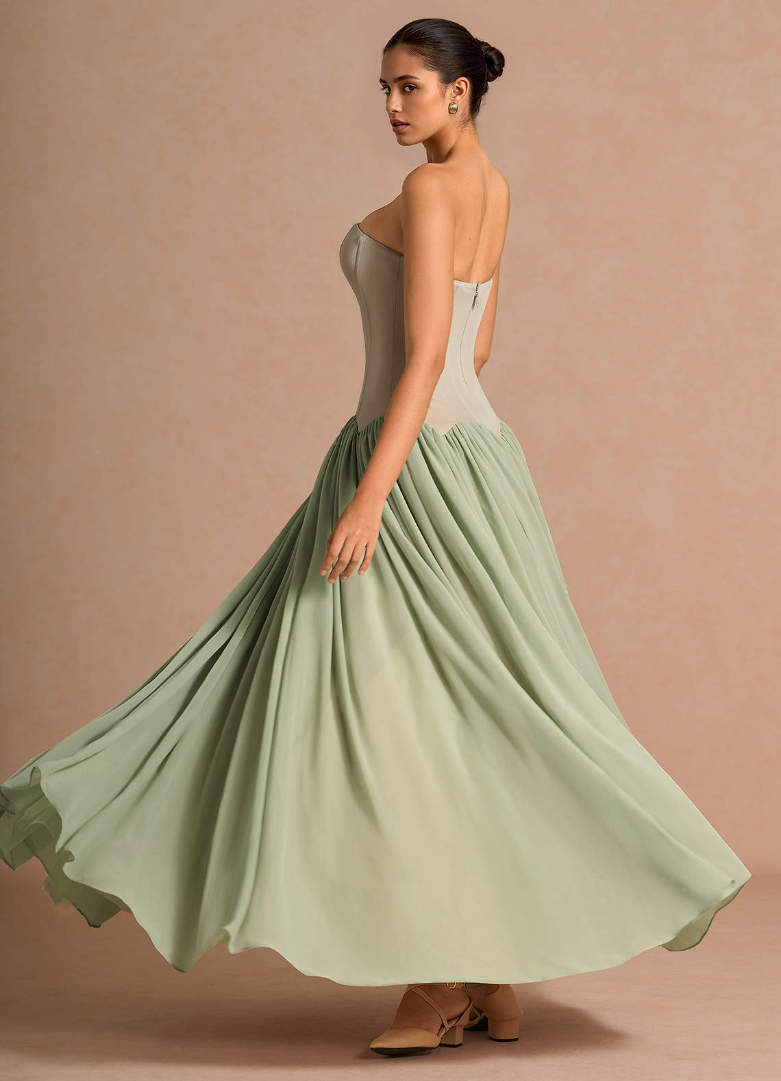 ice green color dress Areesha Embossed Ice Green main image 1