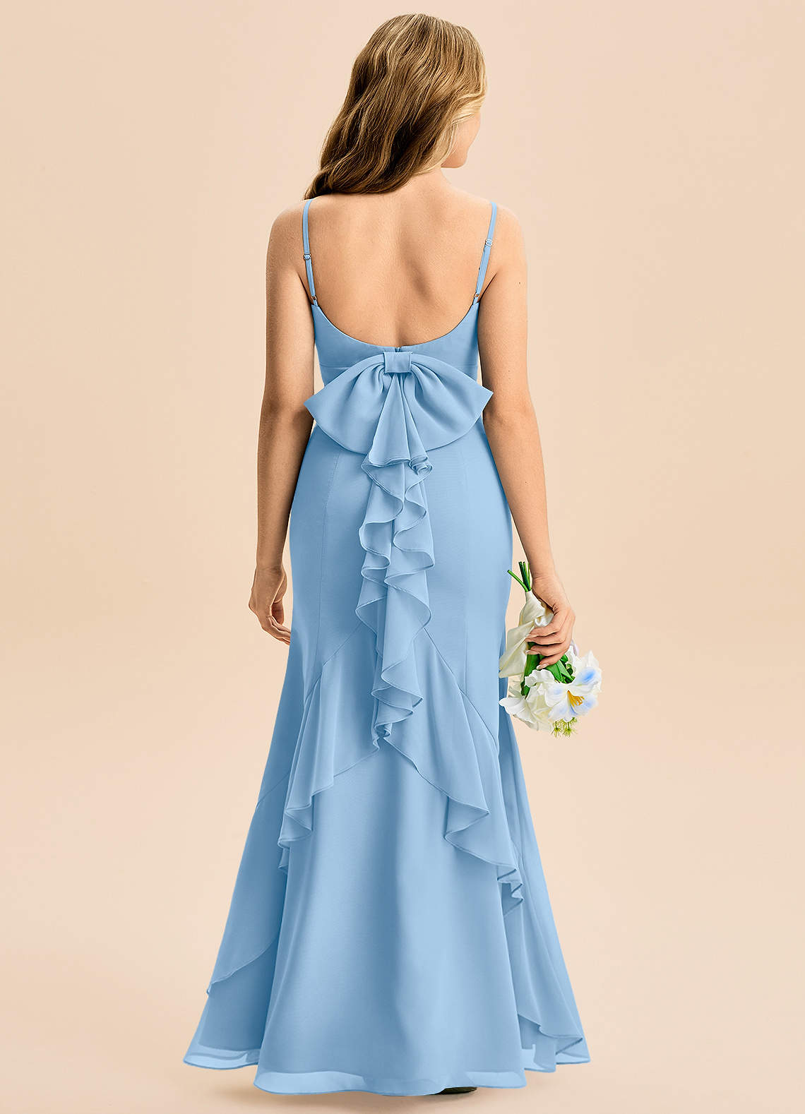 Azazie Lioren Junior Klä av Sjöjungfru i Chiffong Rosett image4