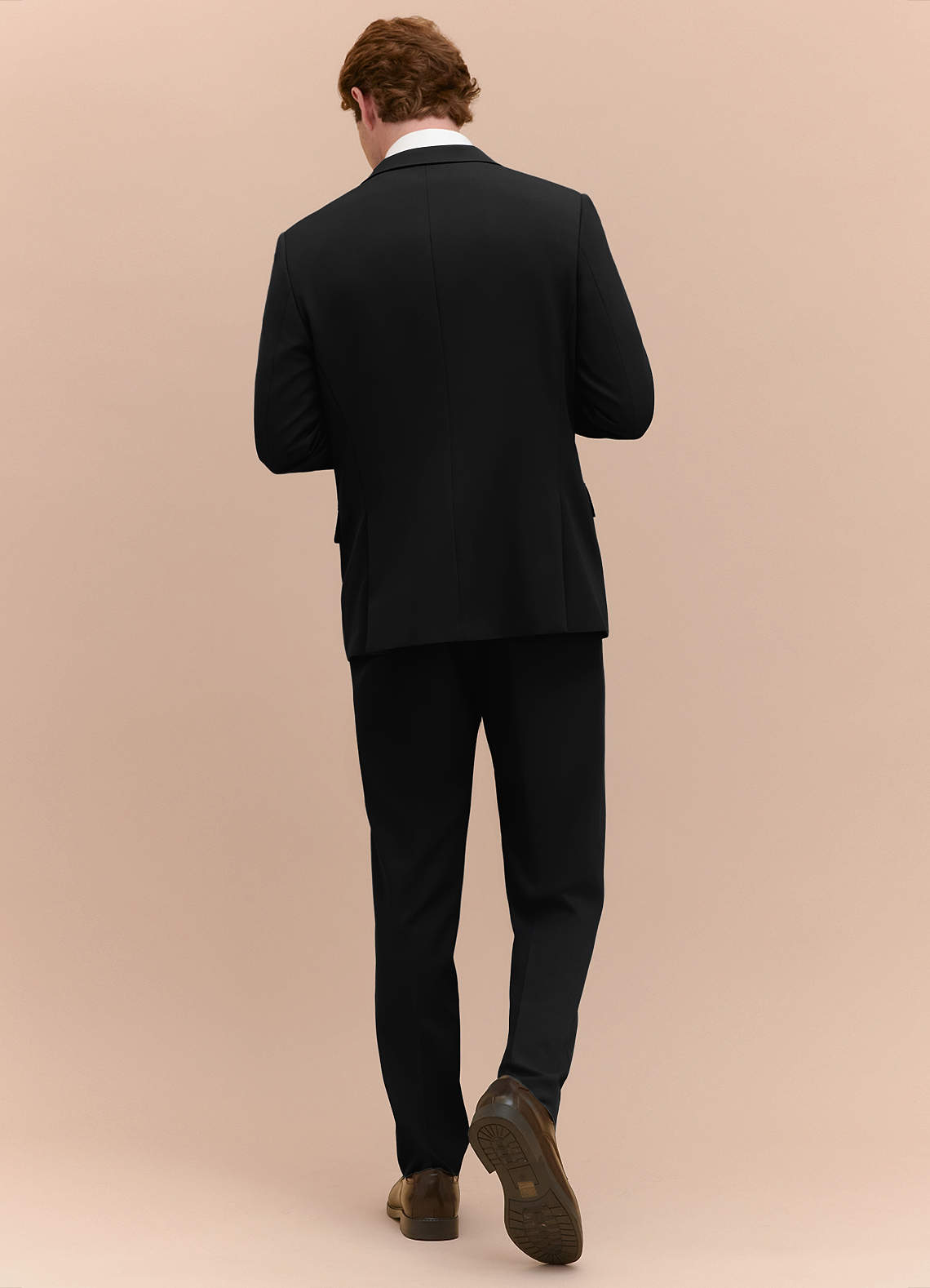 front James Black Structured Stretch Suit