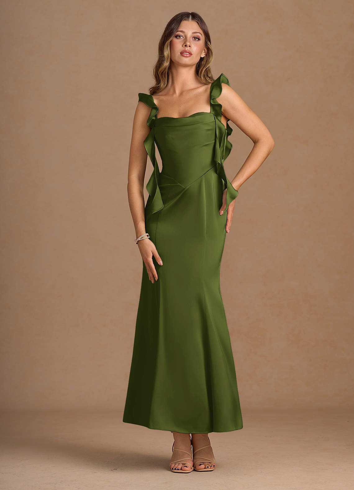 Vestido Verde Oliva Largo Lilibet image1