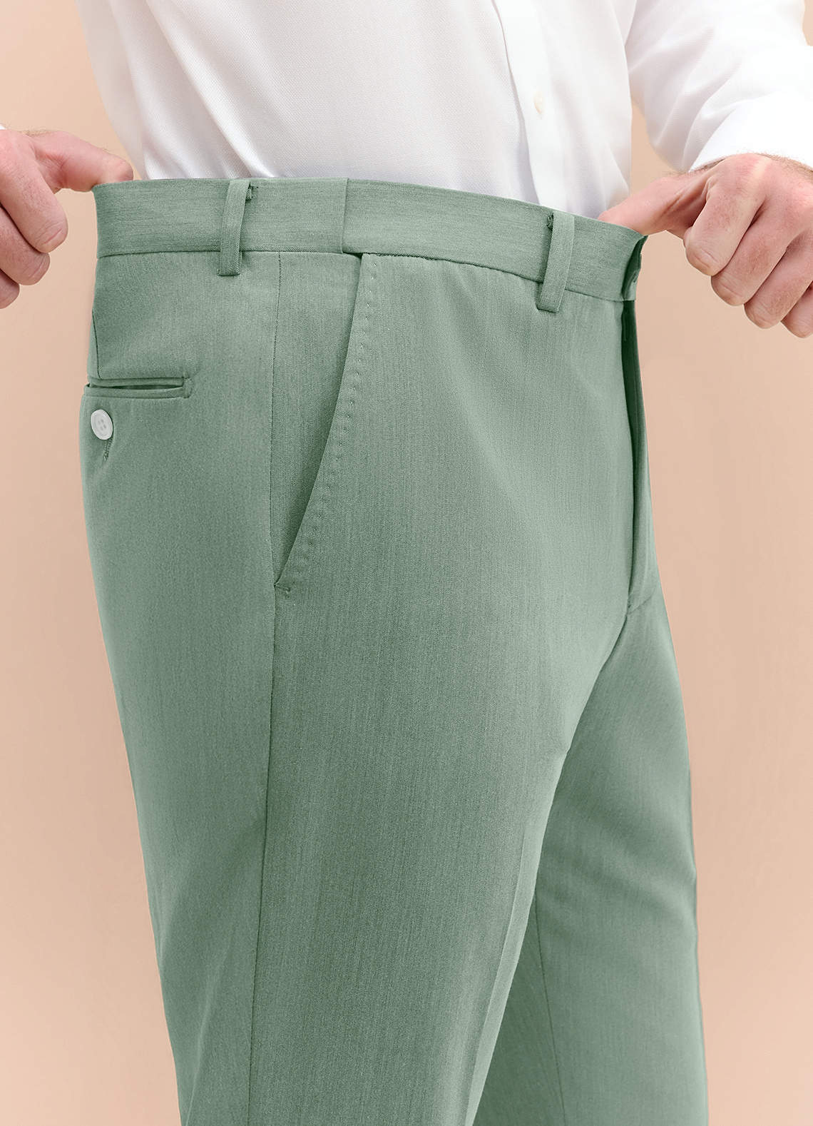 front William Dusty Sage Comfort Blend Dress Pants