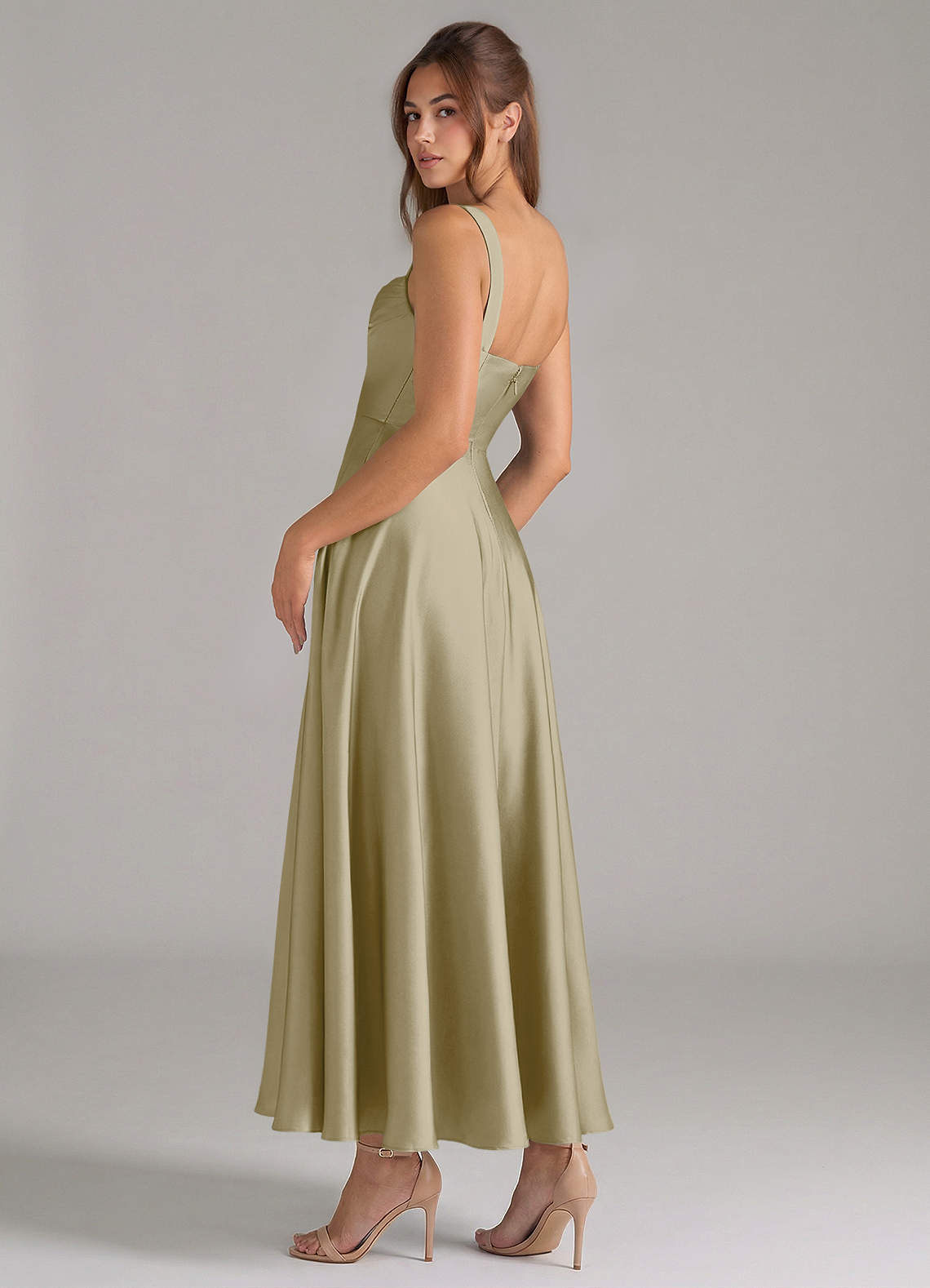 ankle length bridesmaid dresses KissProm Halter A-Line Chiffon Ankle-Length Dress in Dusk Blue, Dusk Blue / 12 Our bridesmaid dresses are meticulously crafted by skilled tailors Sleeveless Ankle-Length Charmeuse Bridesmaid Dresses