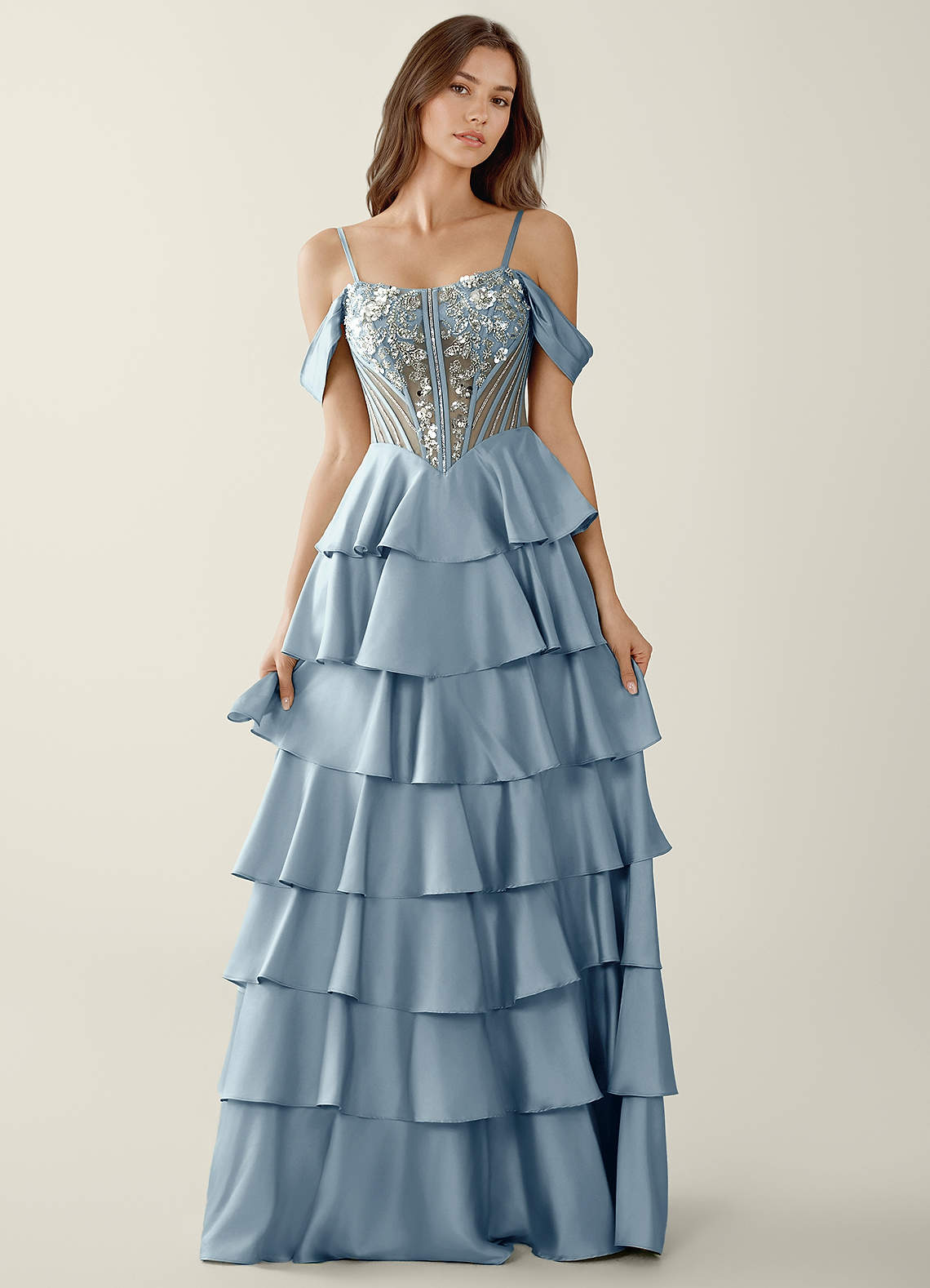 Calliope Dusty Blue Sweetheart neckline Corset A-line Prom Dress