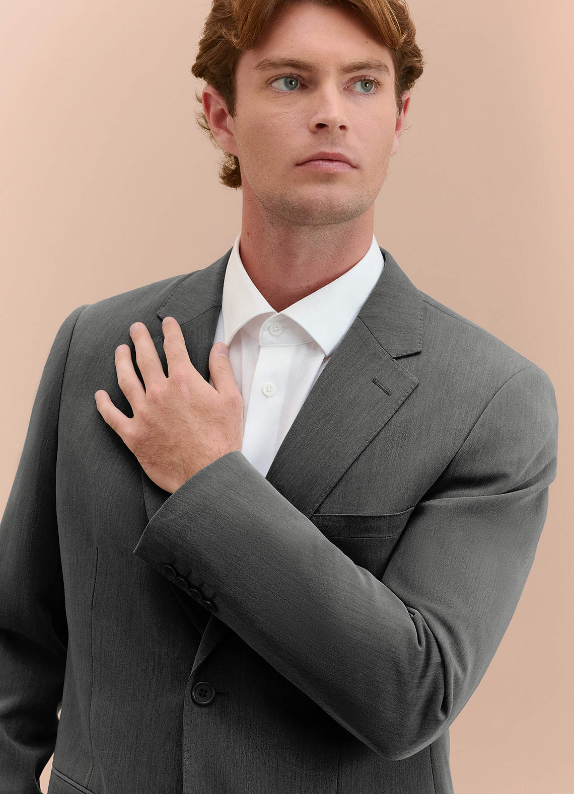 front William Charcoal Comfort Blend  Suit Jacket