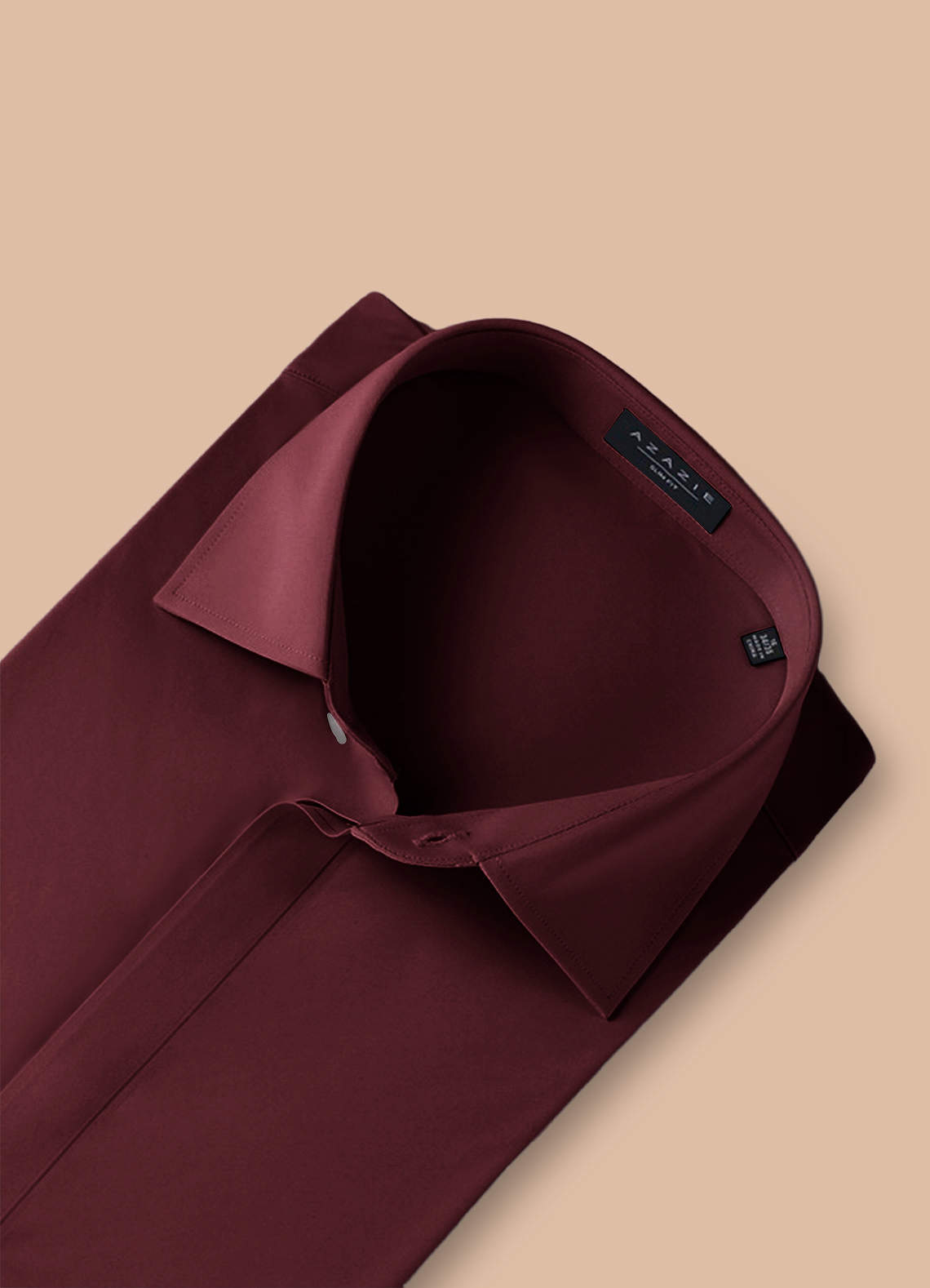 front Noah Burgundy Performance Stretch Dress Shirt