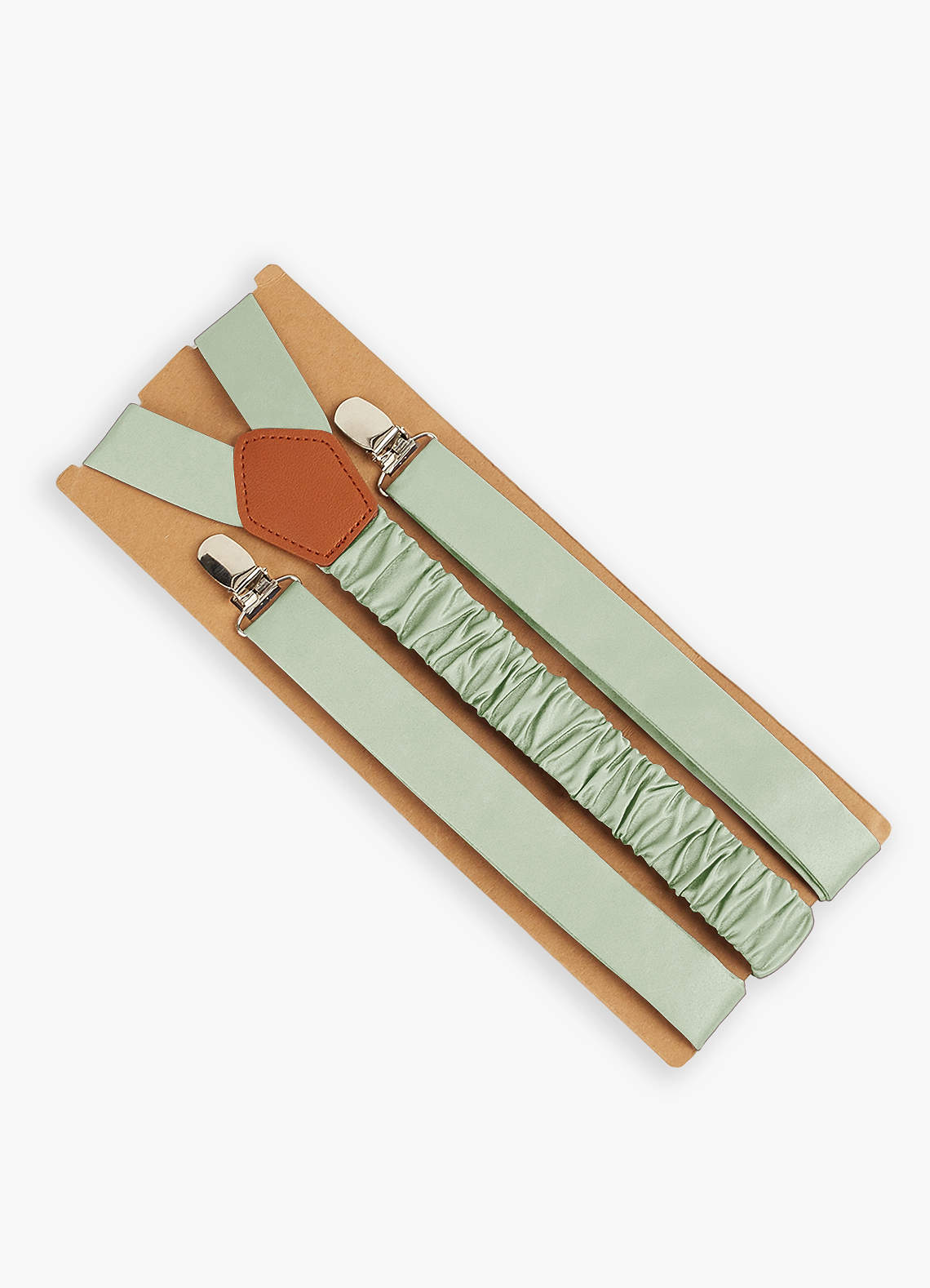 front Matching Color Matte Satin Suspenders