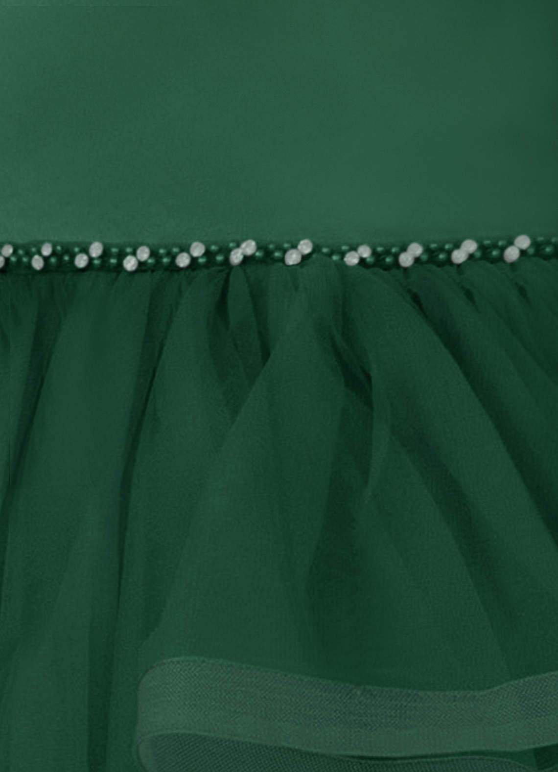 Azazie Sofia Dark Green A-Line Beaded Tulle Dress | Azazie