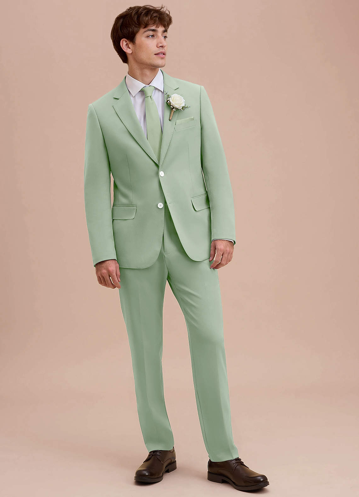front Ethan Dusty Sage Refined Weave Suit