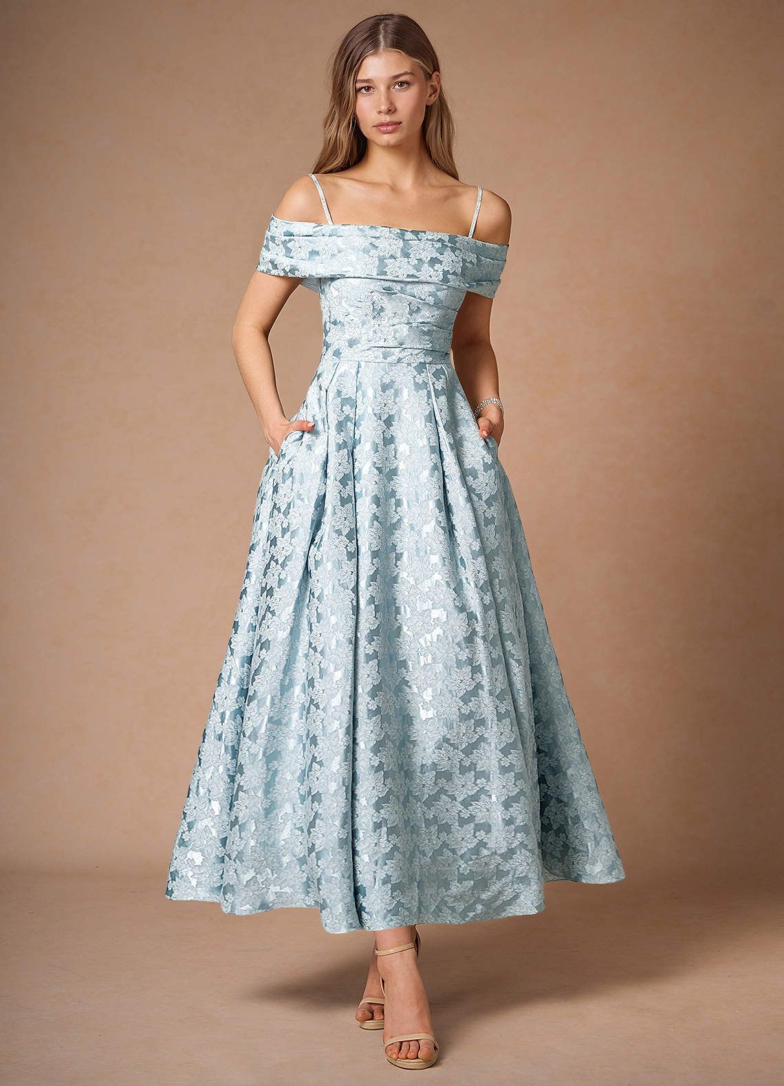 Maelys Ice Blue Midi Dress image1