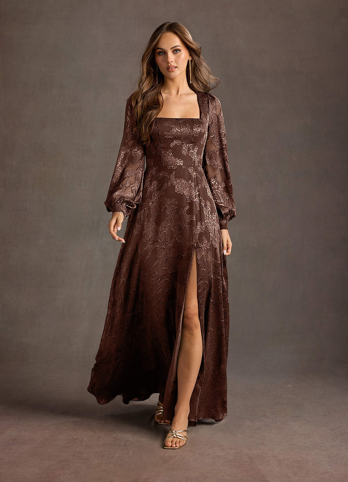 Cerise Mocha Coco Maxi Dress | Azazie