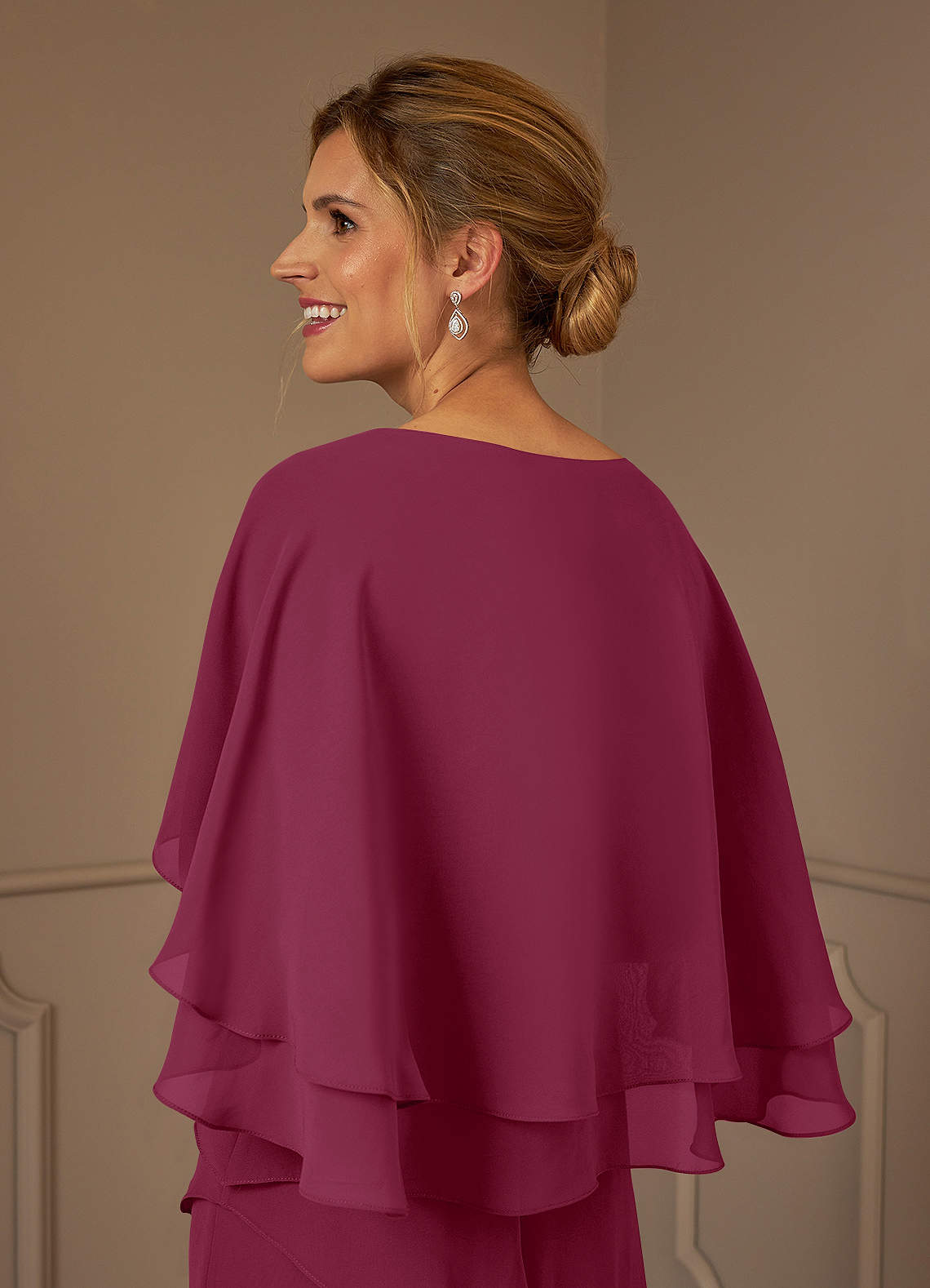 Azazie OHara vestidos de madre de la novia Vestido de Mora de Gasa de Corte en A con Cuello en V image6