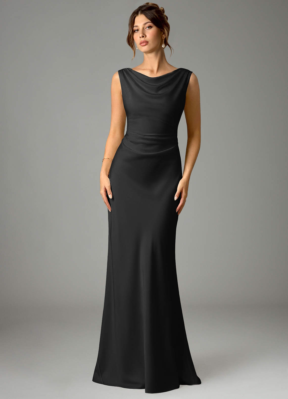 sleeveless navy blue formal dress Sleeveless Linen Dress ACADIA in Deep Navy Blue main image 1