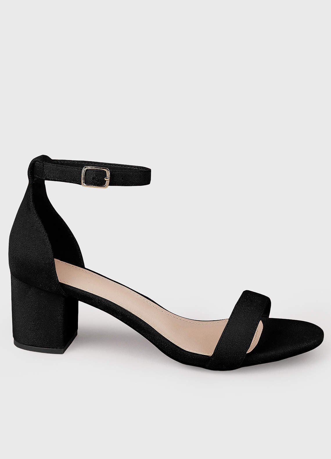 front One-Strap Buckle Block Heel Sandals