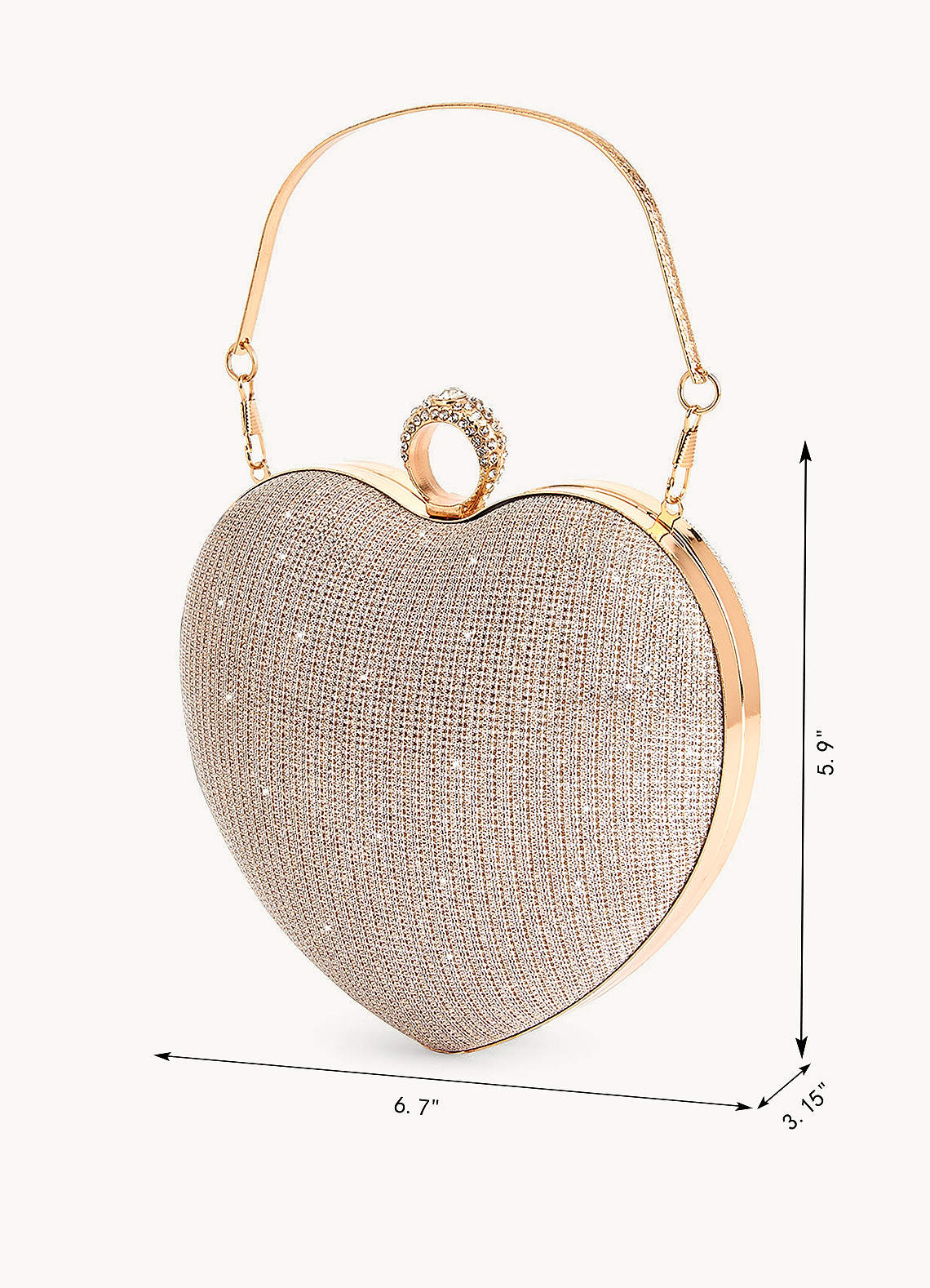 front Shimmering Heart Clutch