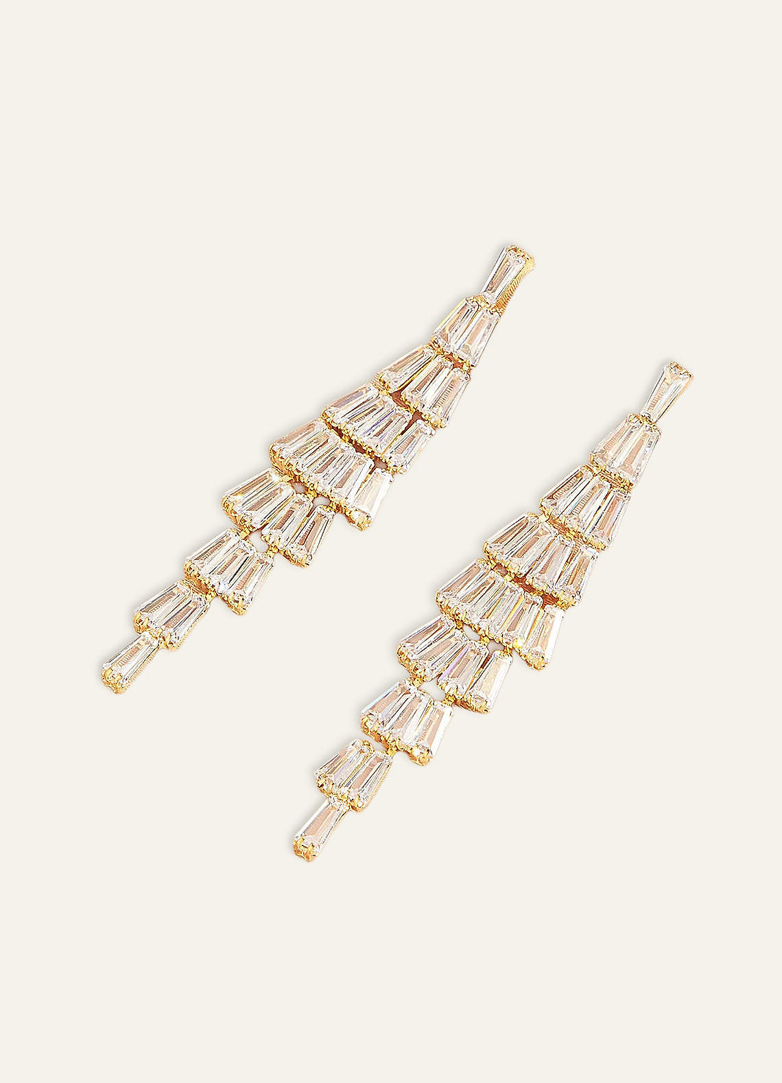 front Zirconia Tassel Drop Earrings