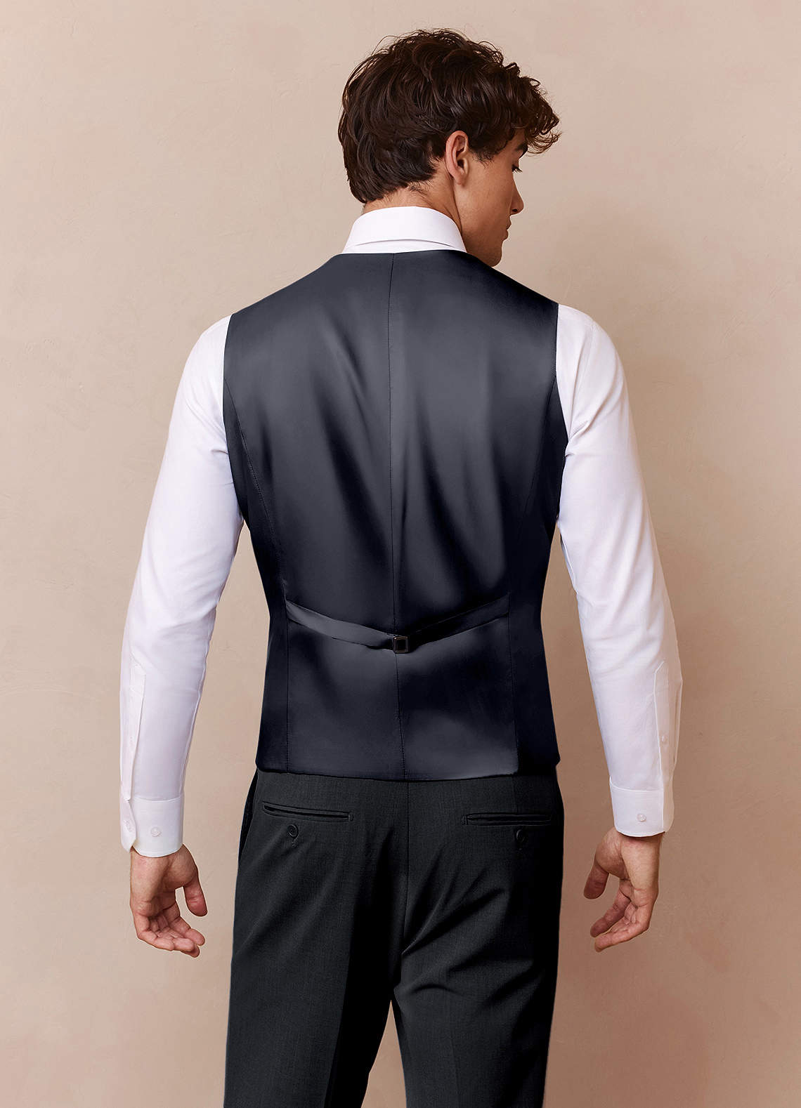 front Savile Charcoal Wool Blend Suit Vest