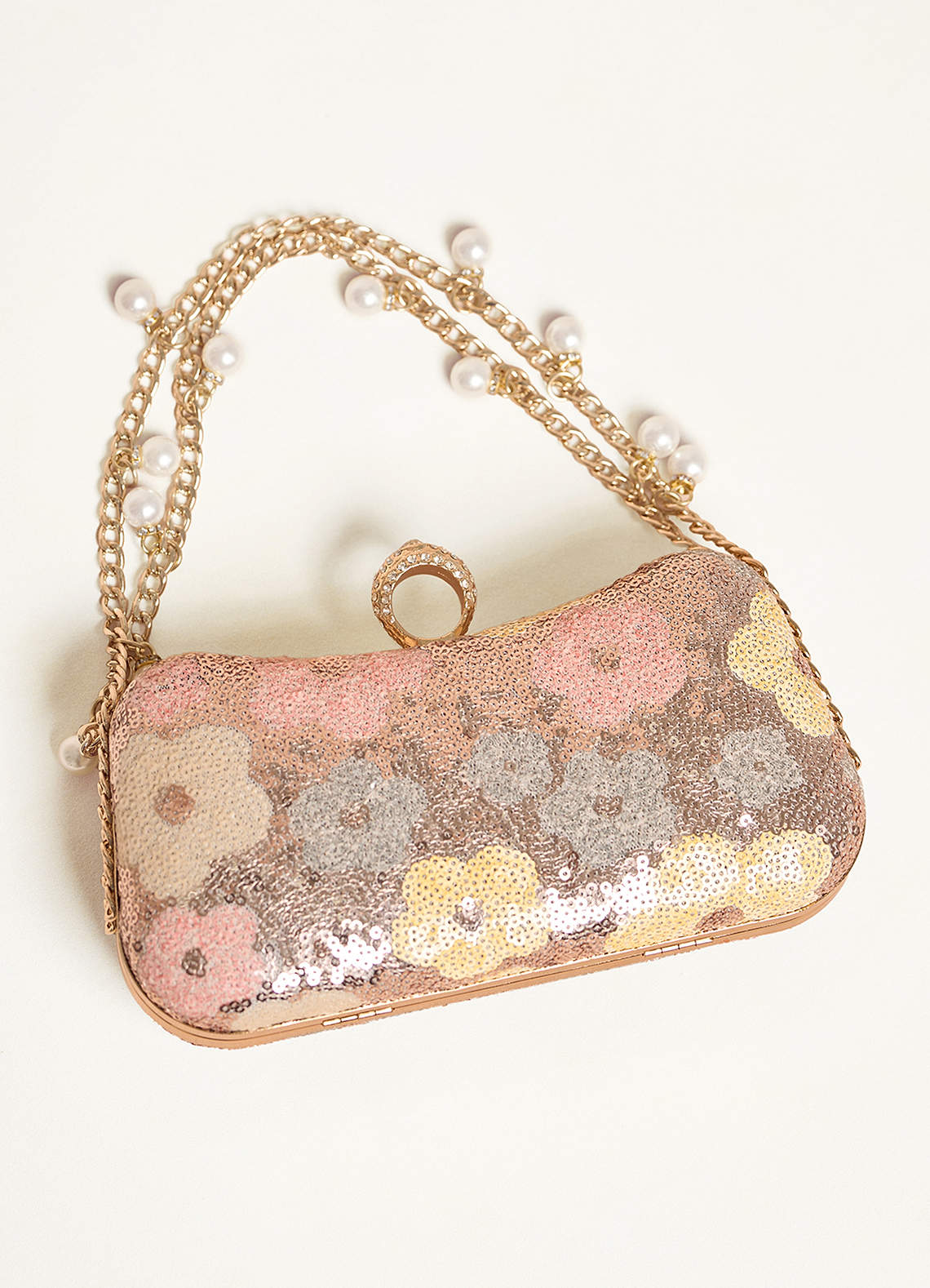 front Sequin Embellished Clutch