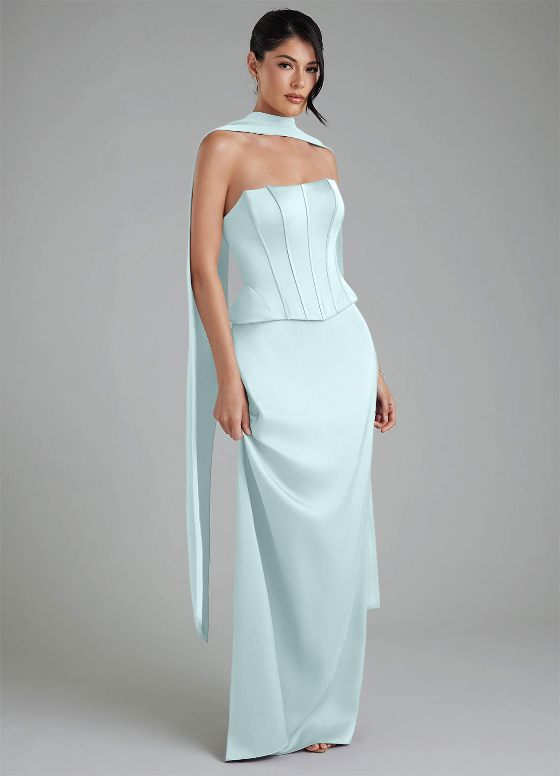 sea glass green bridesmaid dresses Sea Glass Bridesmaid Dress Matte Satin Size Medium
