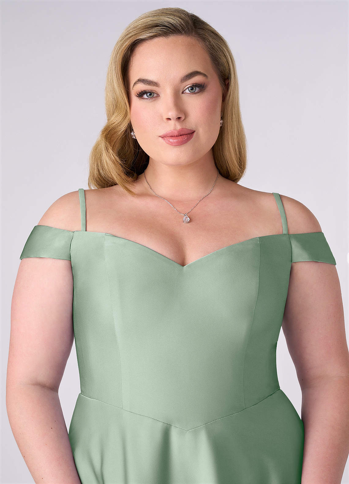 azazie barbie bridesmaid dress Elegant A-line Strapless Satin Open Back High Low Bridesmaid dresses –  27dress main image 0