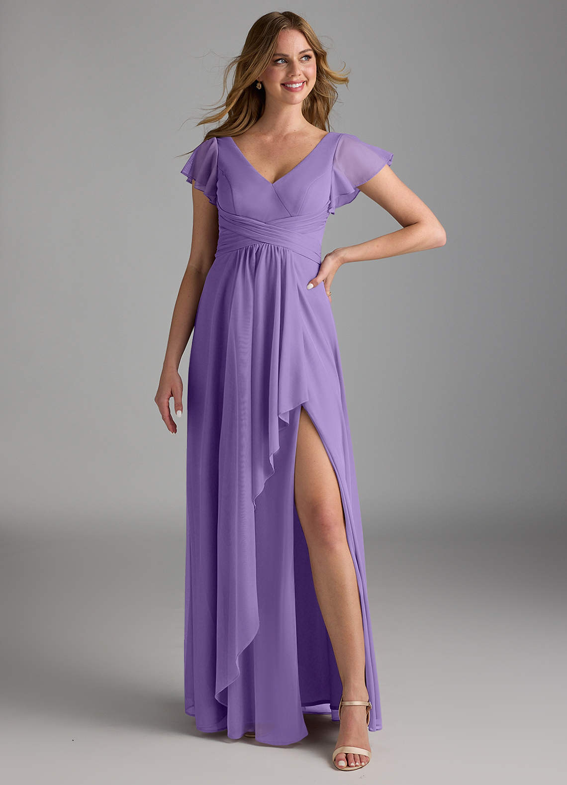 Azazie Omari Bridesmaid Dresses Tahiti A-Line Mesh Dress image1