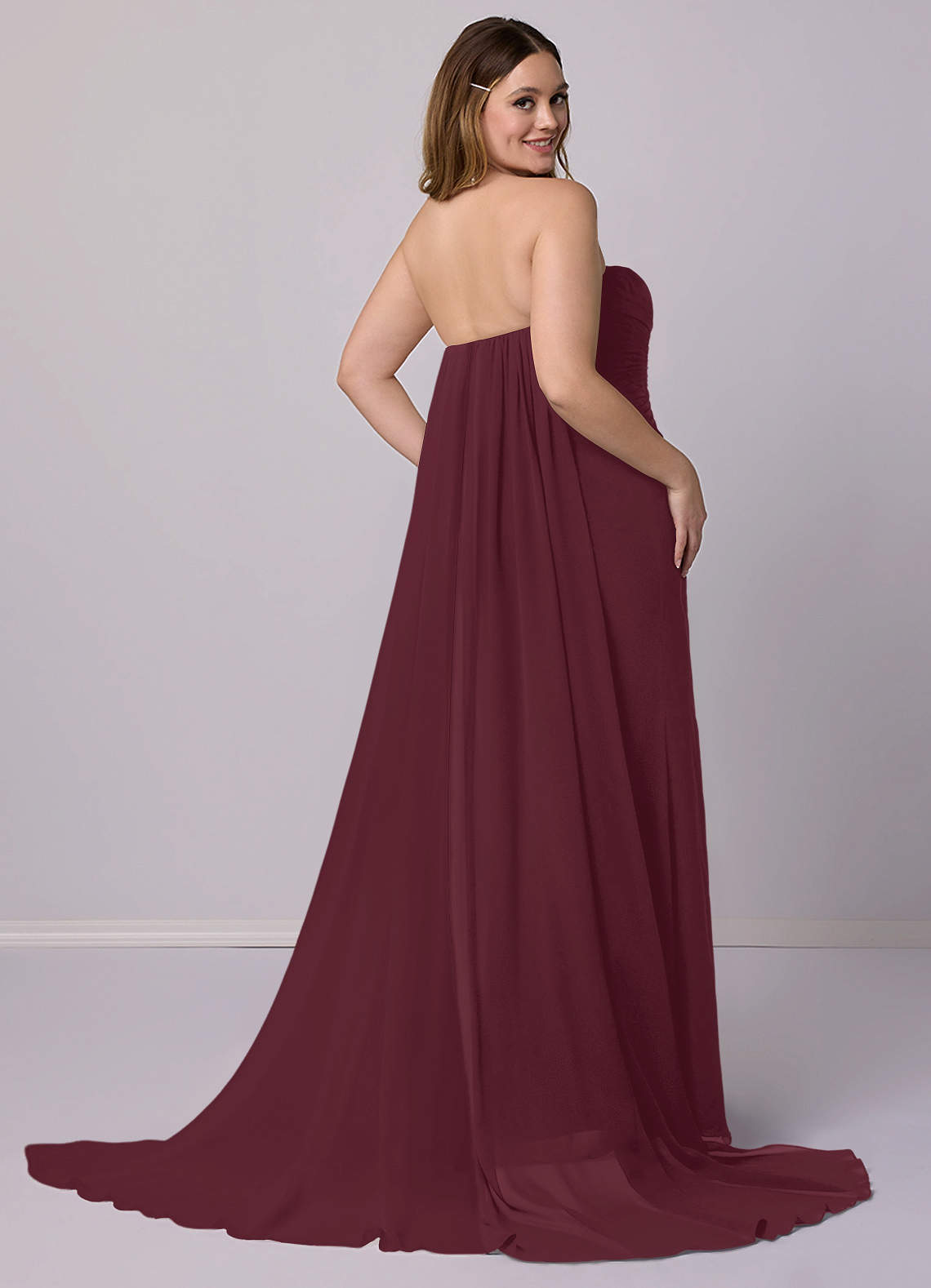 acka ドレス Barbie™ ❤ AZAZIE 1028 Ready to Ship Cabernet Bridesmaid
