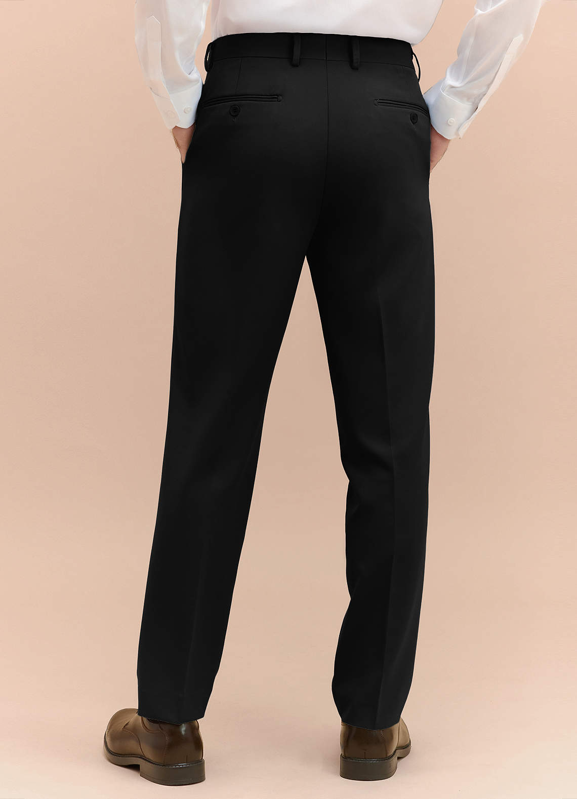 front James Black Structured Stretch Dress Pants