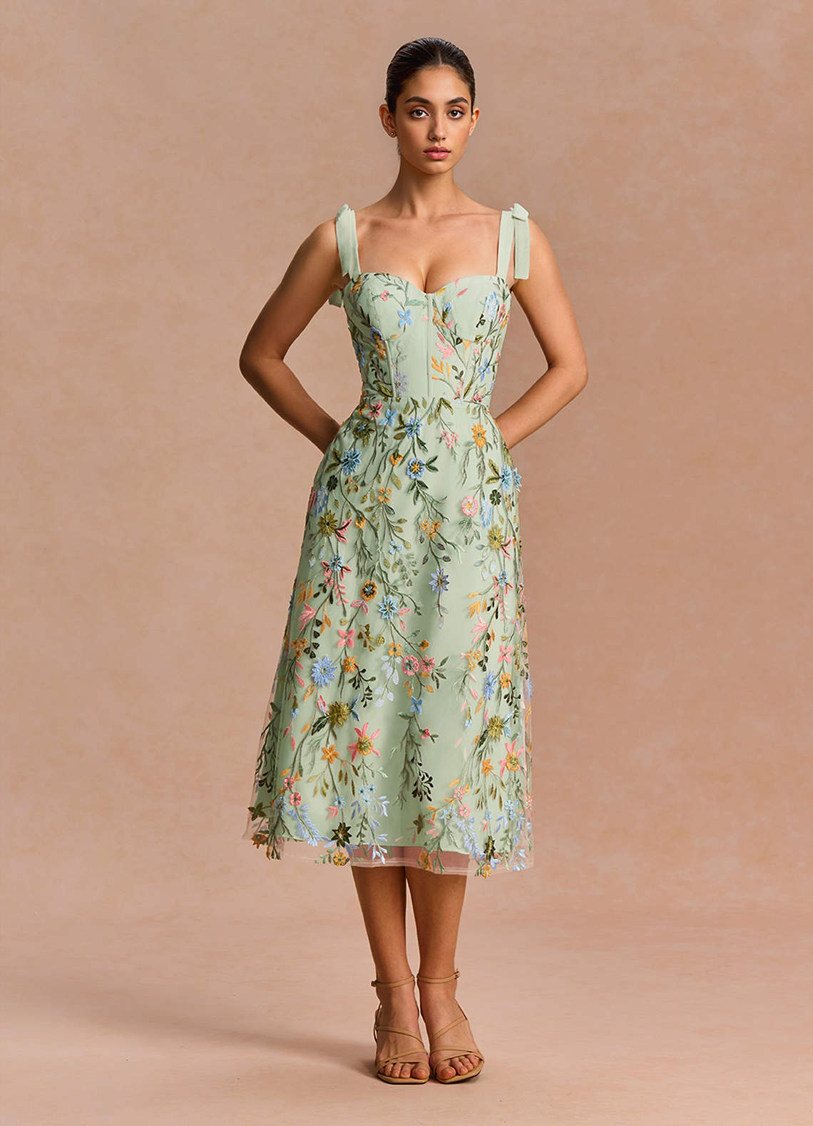 Amarie Light Green Midi Dress