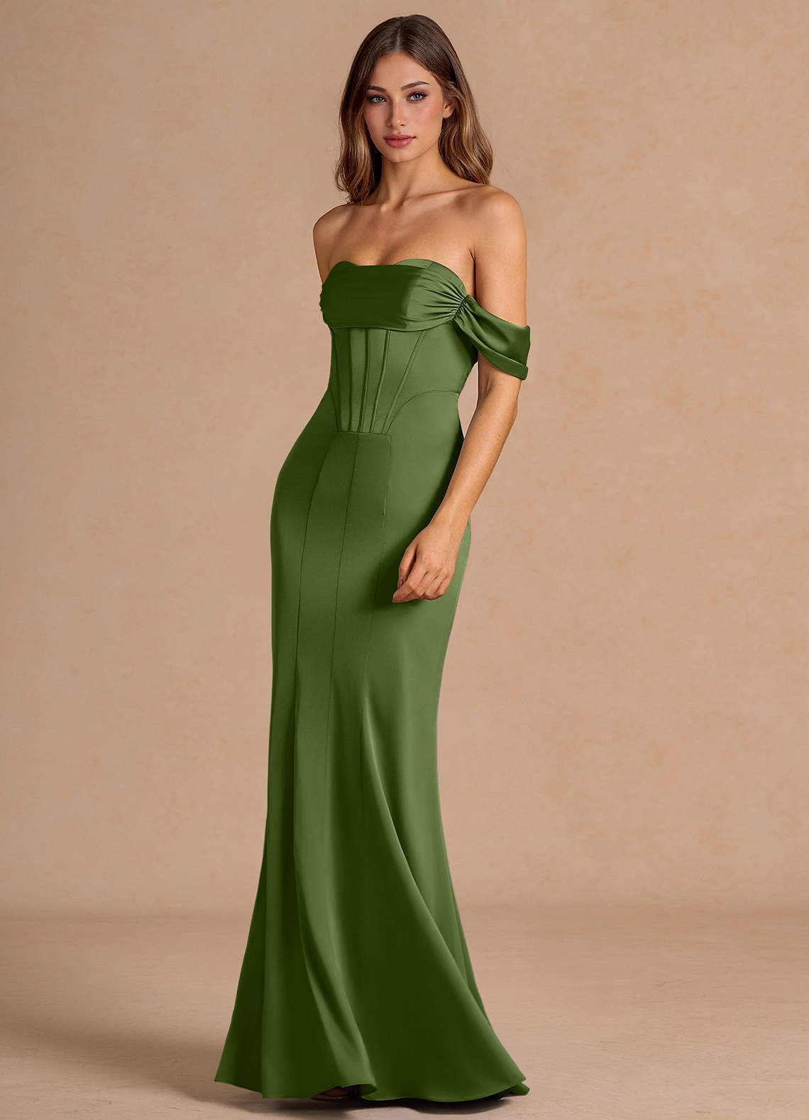 aurelie maxi dress Aurelie Olive Green Maxi Dress Ready to Ship