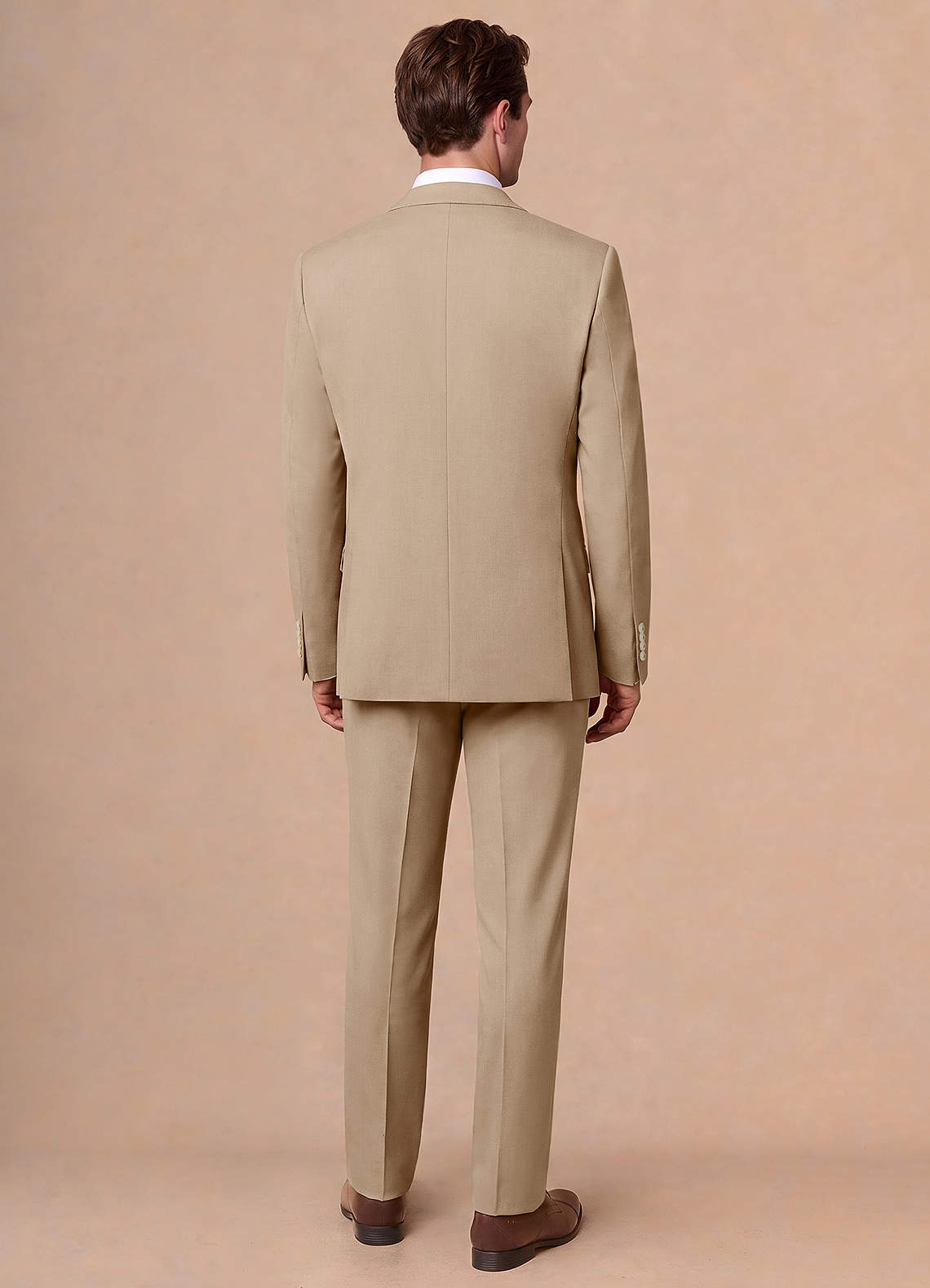 front Bennett Tan Wool Blend 3-Piece Suit
